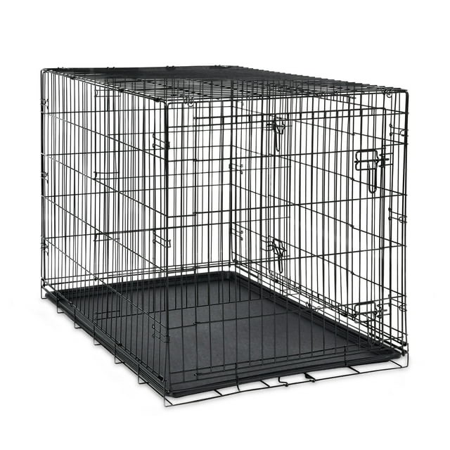 Vibrant Life Double Door Metal Wire Dog Crate with Leak-Proof Pan and Divider  36 inch