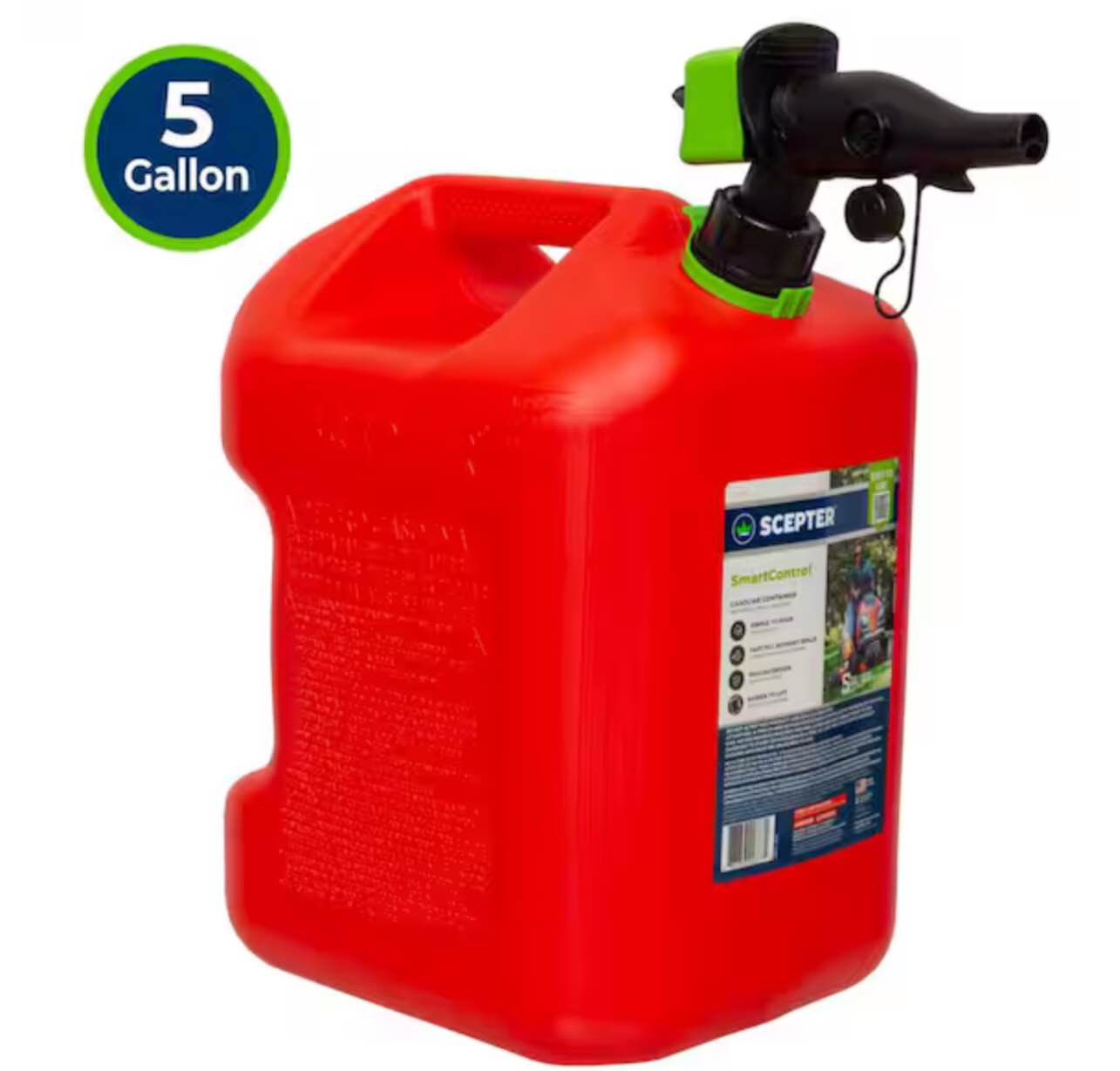 Scepter 5 Gallon Smart Control Dual Handle Gas Can FSCG571W Red Fuel Container