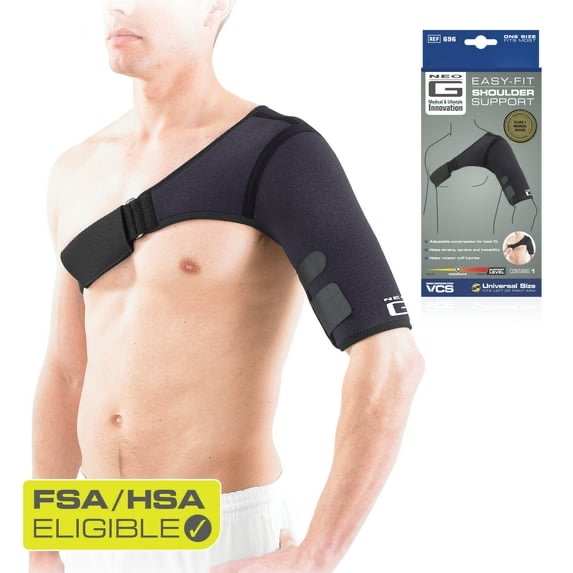 Neo G Easy-Fit Adjustable Neoprene Shoulder Support Brace, One Size FSA/HSA Eligible