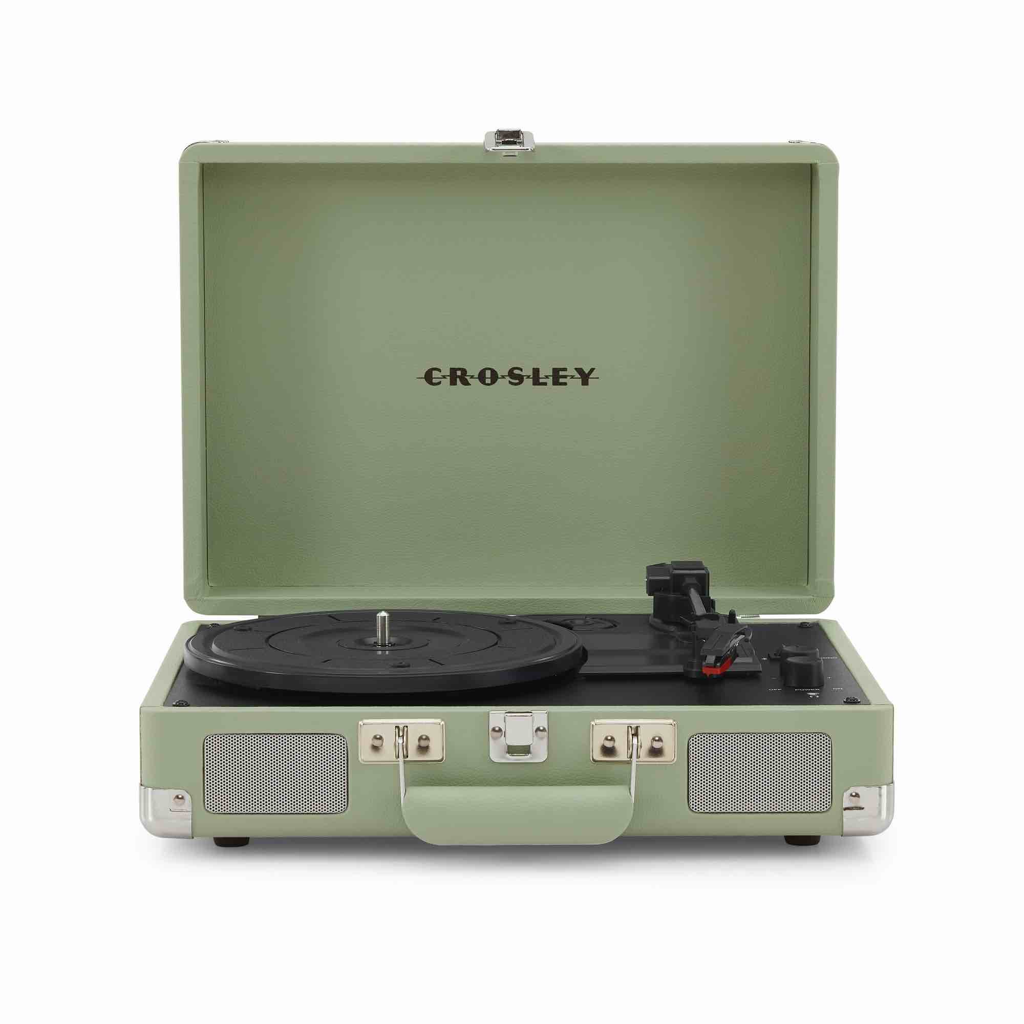 crosley cruiser premier vinyl record player with speakers and bluetooth - audio turntables