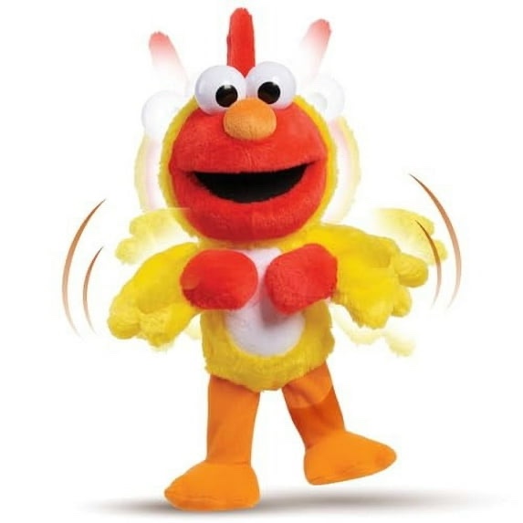 sesame street chicken dance elmo feature 13 inch plush, interactive singing and dancing plush, stuffed animal. kids toys for ages 2 up