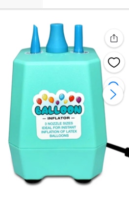 Triple Nozzle Electric Plastic Balloon Inflator for Party, 1 Piece, by Way to Celebrate