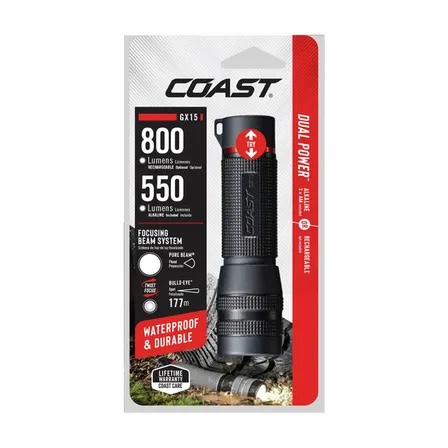 coast gx15 ip67 waterproof flashlight  5 oz.