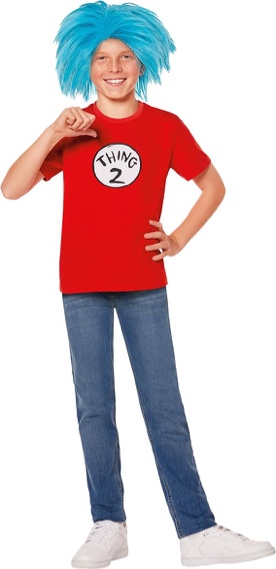 Spirit Halloween Dr. Seuss The Cat in the Hat Kids Thing 1 and 2 Costume Kit | Officially Licensed