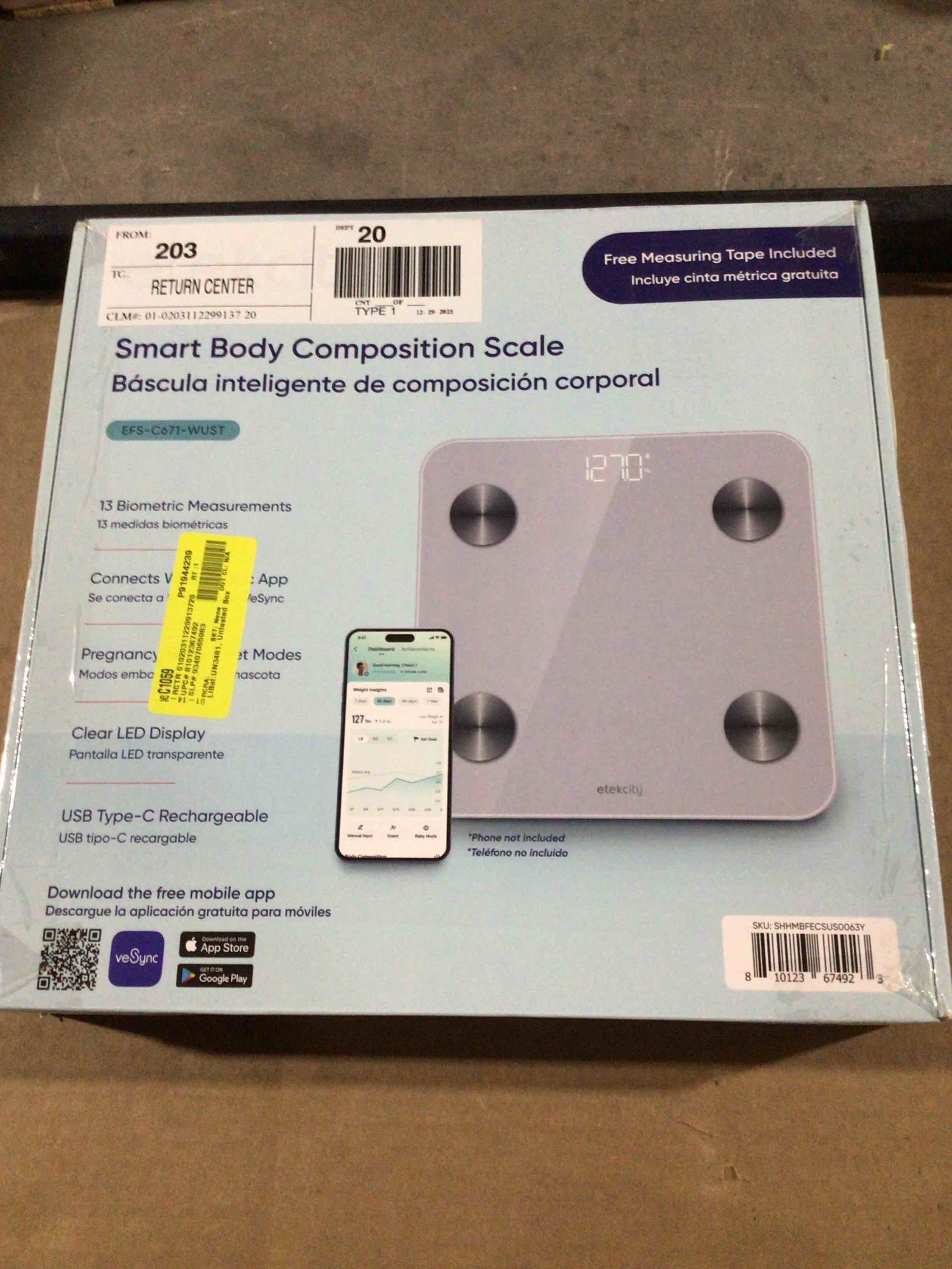 Condition photo showing Good Condition for Etekcity Smart Body Composition Scale