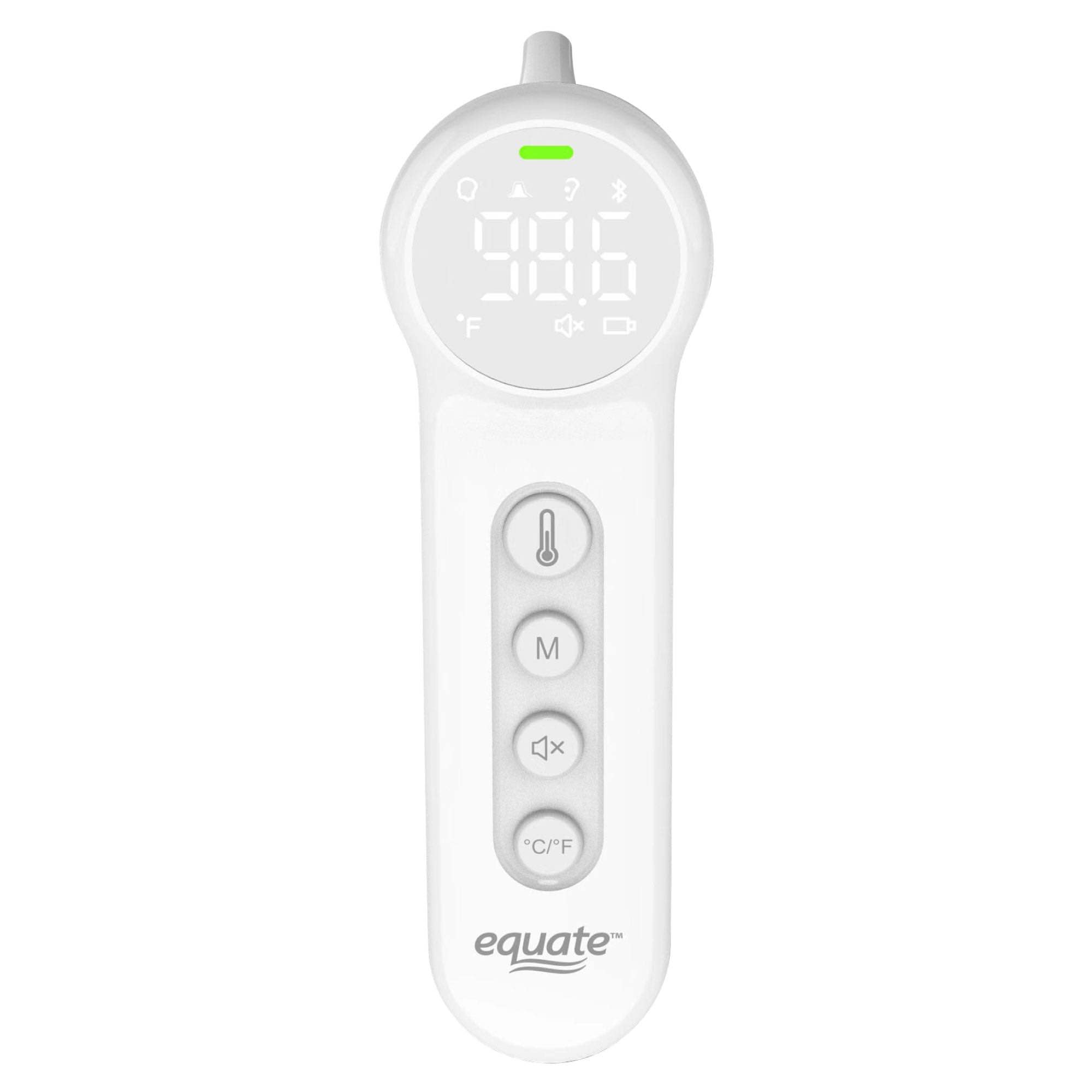 equate bluetooth dual-function infrared thermometer with forehead and ear mode