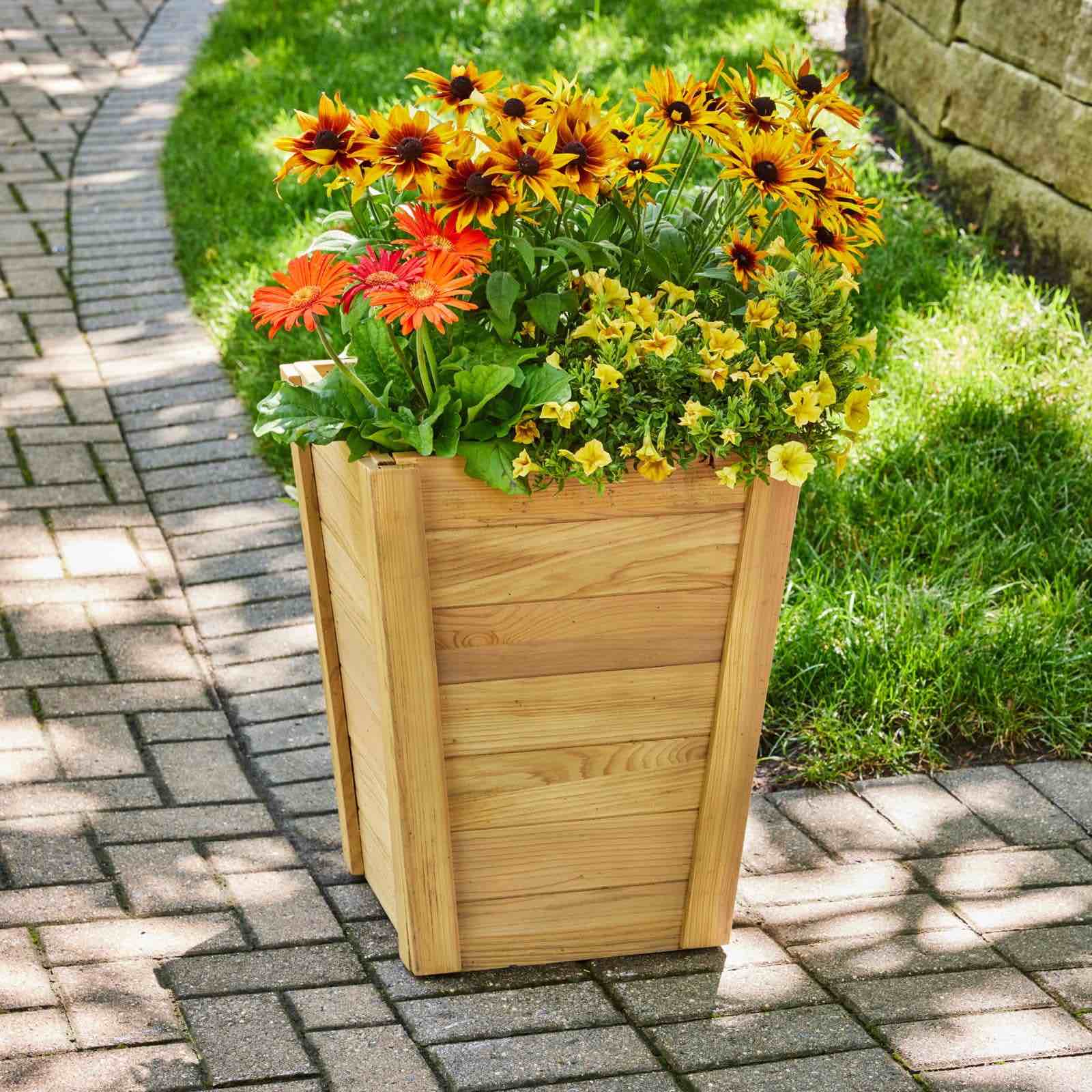 Pack of 2 Better Homes & Gardens 16 in Tall Wood Planter
