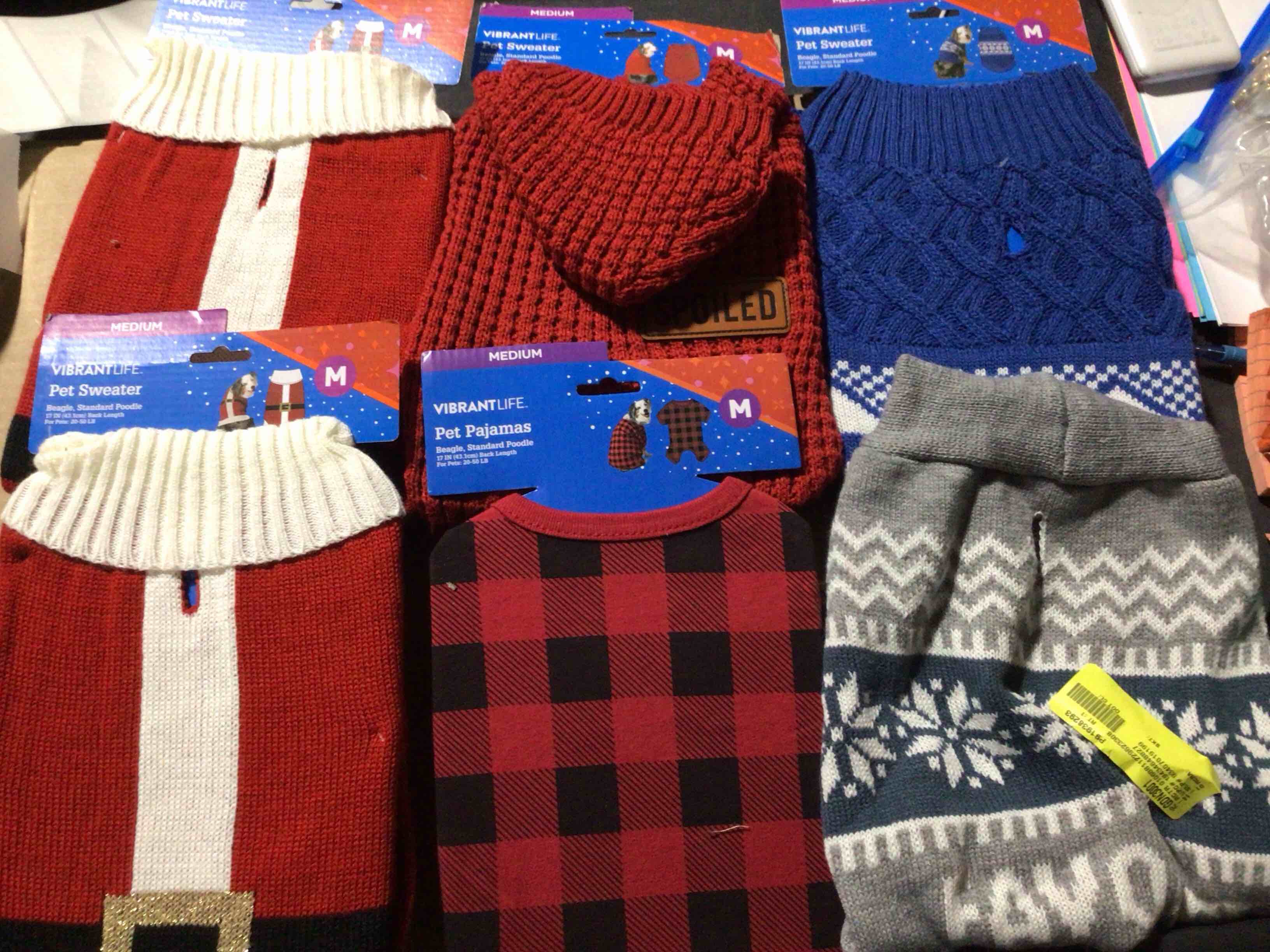 Pack of 6 Assorted Size Dog Pajamas