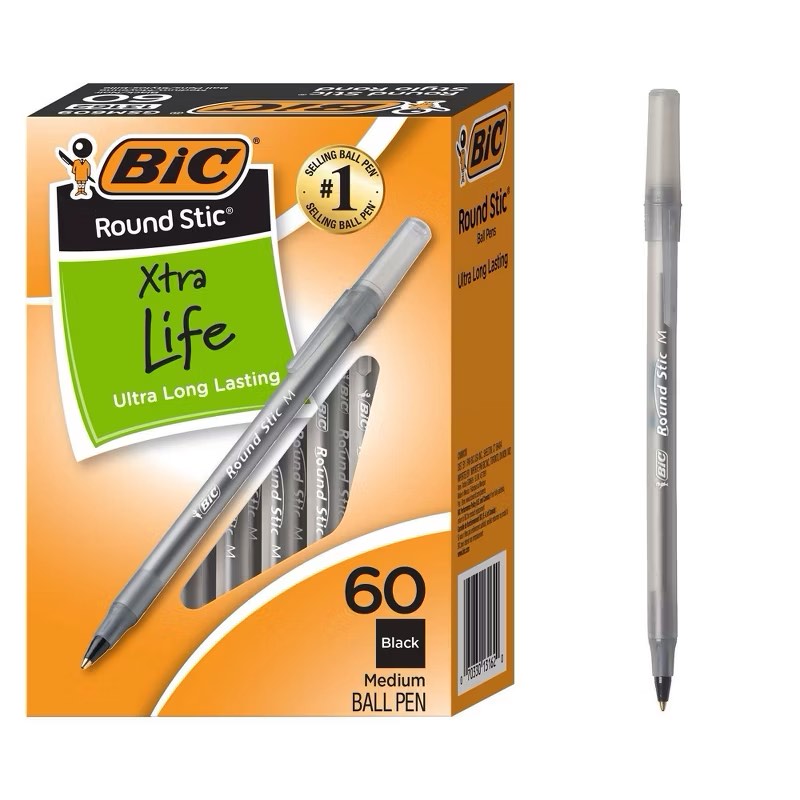 Box of 3 Pack BiC 60pk Ball Pen Stic Refill Black (180 total)
