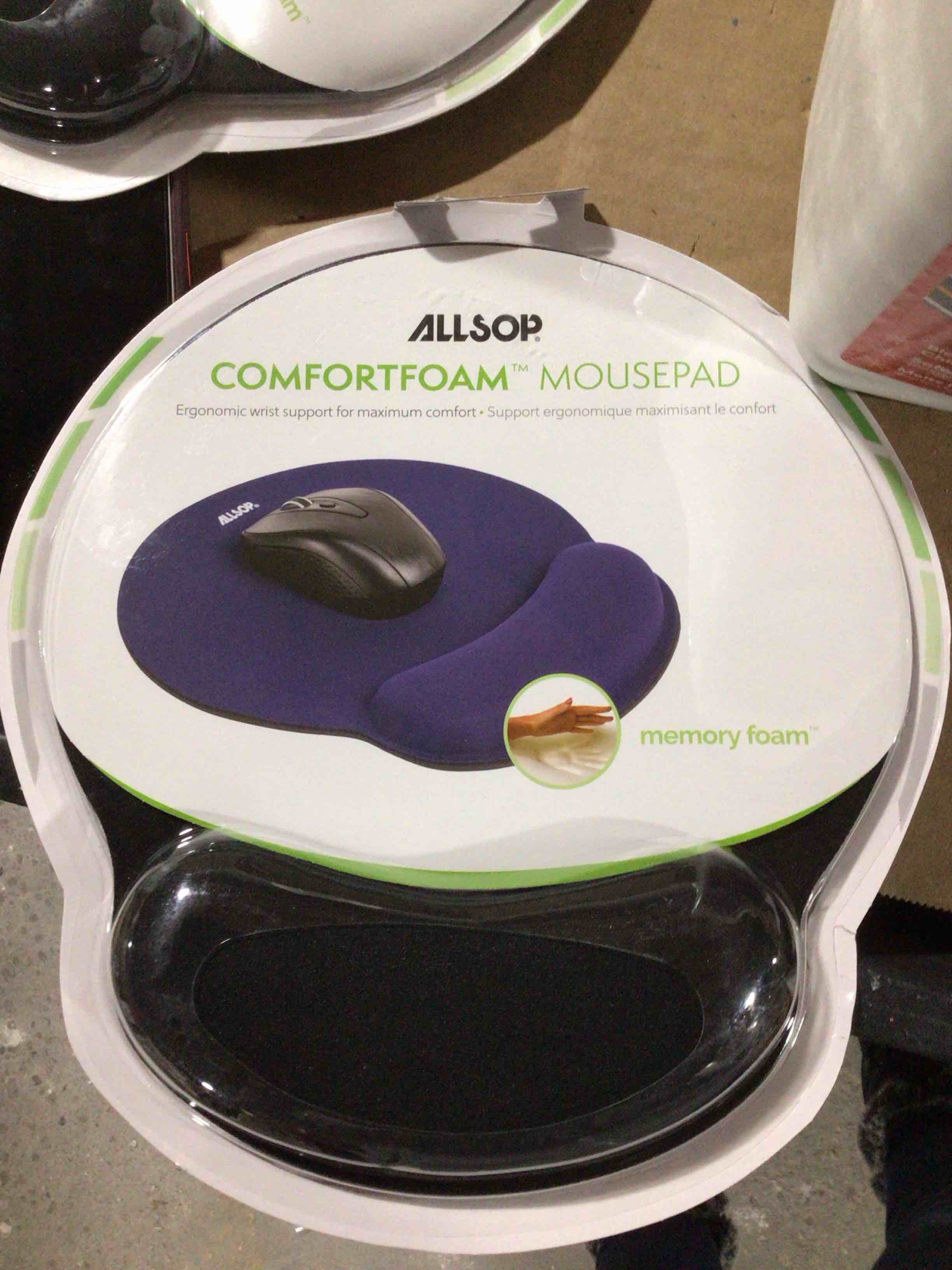 Condition photo showing New/Like New for Allsop 30203 Memory Foam Mouse Pad - Ergonomic Wrist Rest (Black) [COMPUTER ACCESS.] Black
