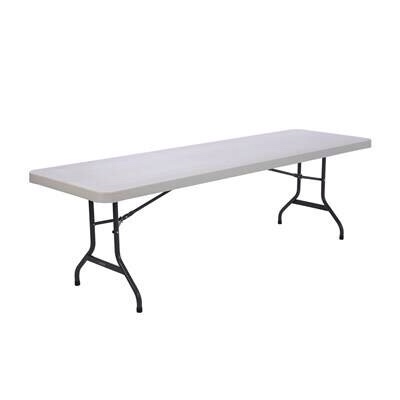 8ft folding table, white granite
