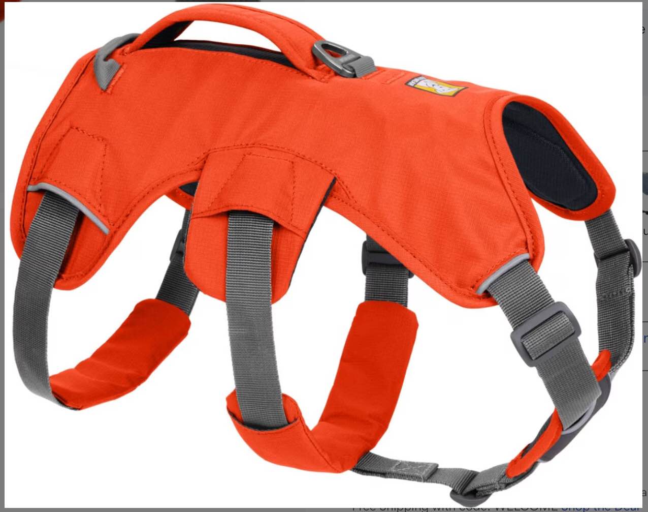 Ruffwear, Web Master, Multi-Use Support Dog Harness, Hiking and Trail Running, Service and Working, Everyday Wear, Blaze Orange, Medium