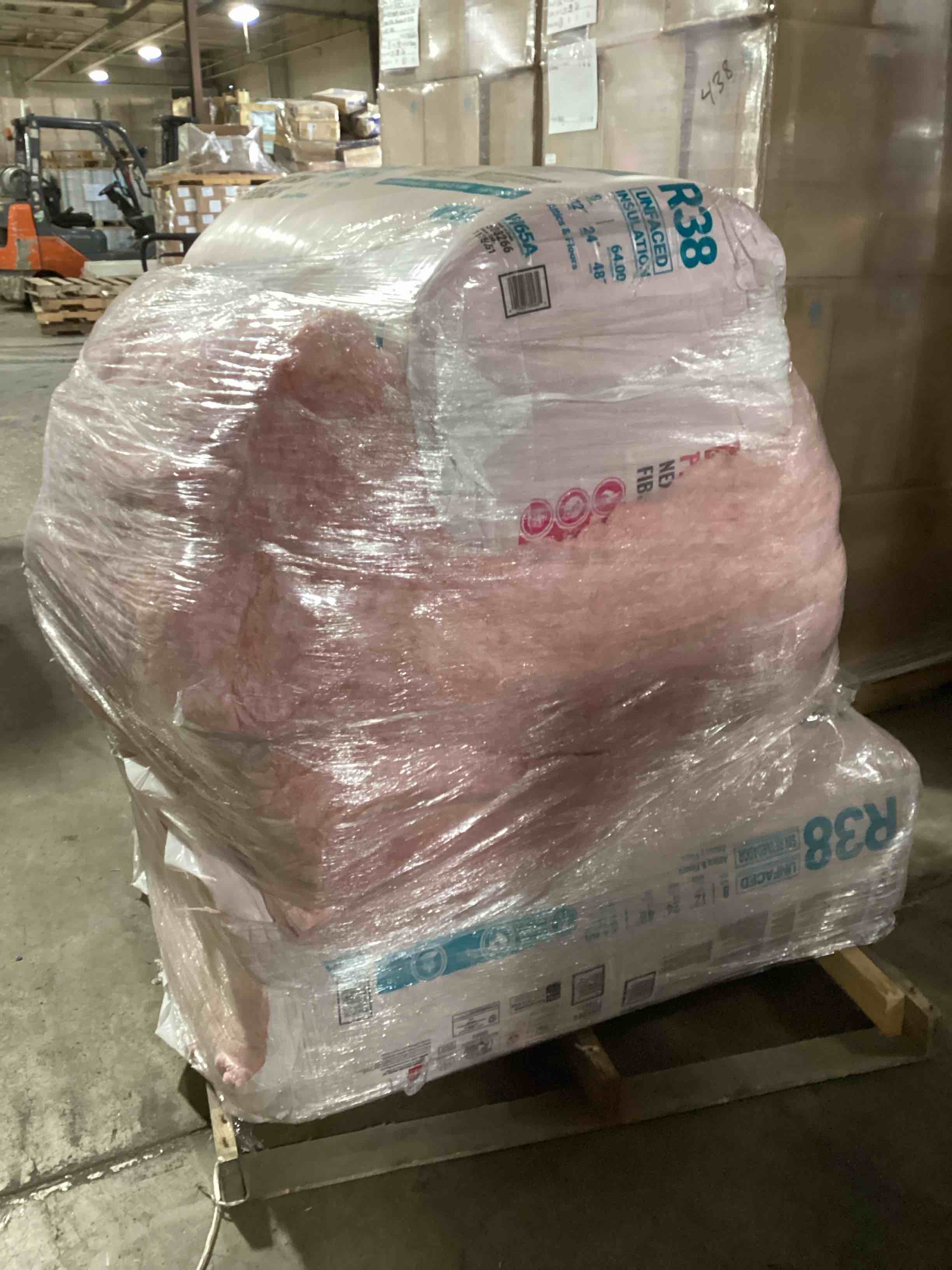 4 Bags of Owen’s Corning R-38 Pink Next Gen Fiberglass Unfaced Batt Insulation, 12in x 24in x 48in, 8 Pieces Per Bag And 64.00 Sq.Ft. Per Bag, Your Bid Per Bag