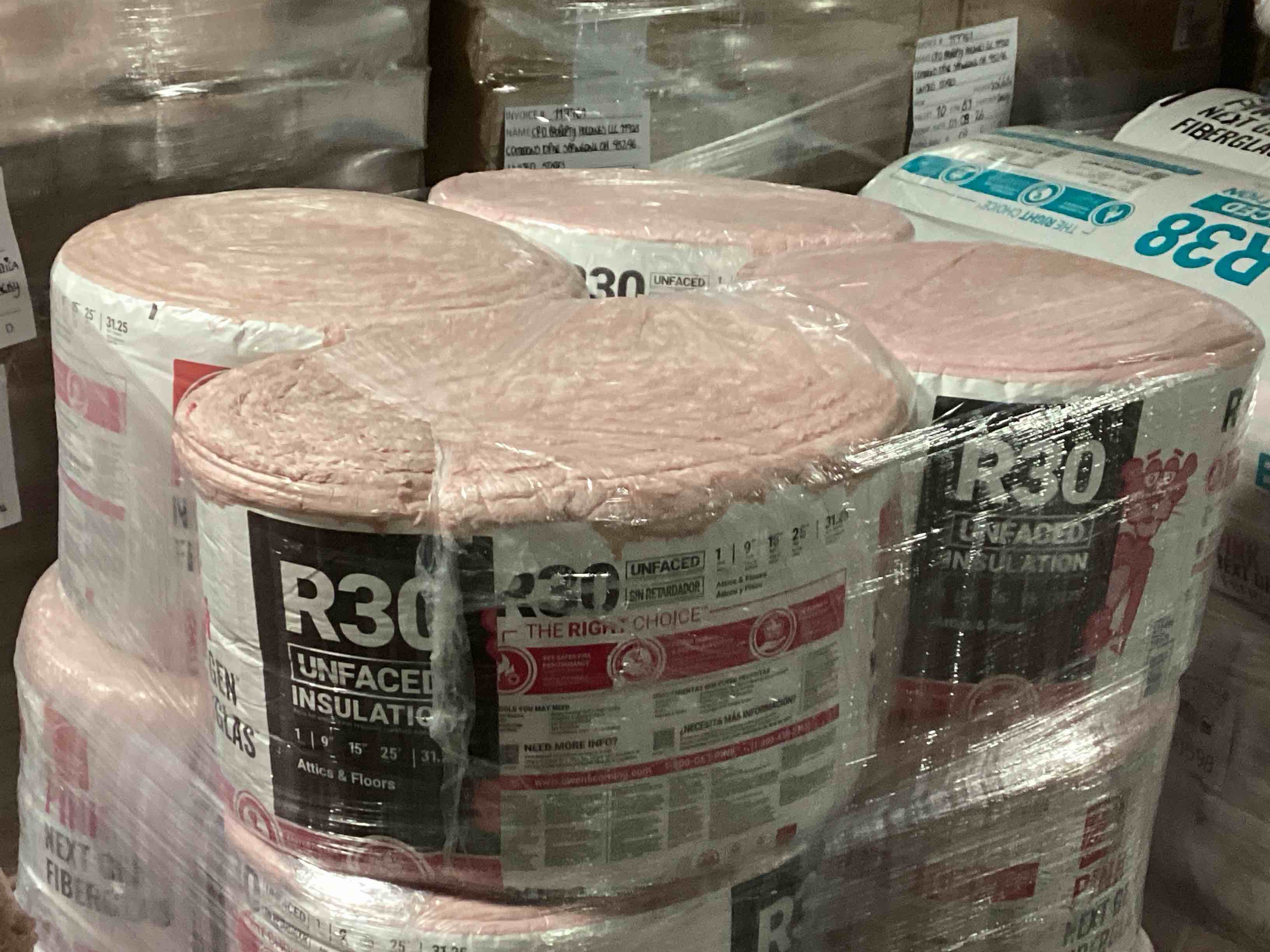 4 Bags of Owen’s Corning R-30 Pink Next Gen Fiberglass Unfaced Batt Insulation, 9in x 15in x 25in, 1 Piece Per Bag And 31.25 Sq.Ft. Per Bag, Your Bid Per Bag