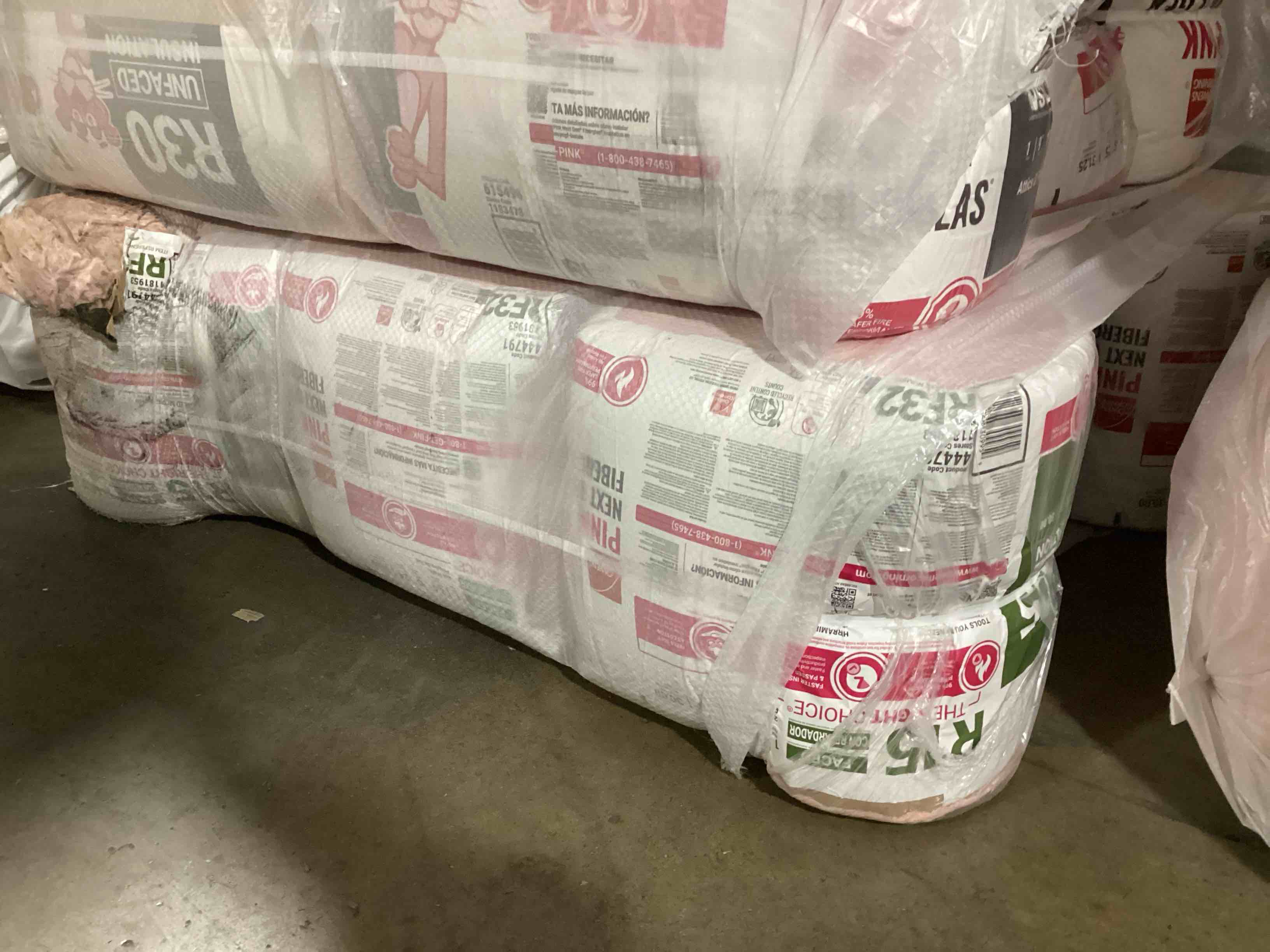 12 Bags of Owen’s Corning R-15 Pink Next Gen Fiberglass Faced Batt Insulation, 3.5in x 15in x 24in, 1 Piece Per Bag And 30.00 Sq.Ft. Per Bag, Your Bid Per Bag