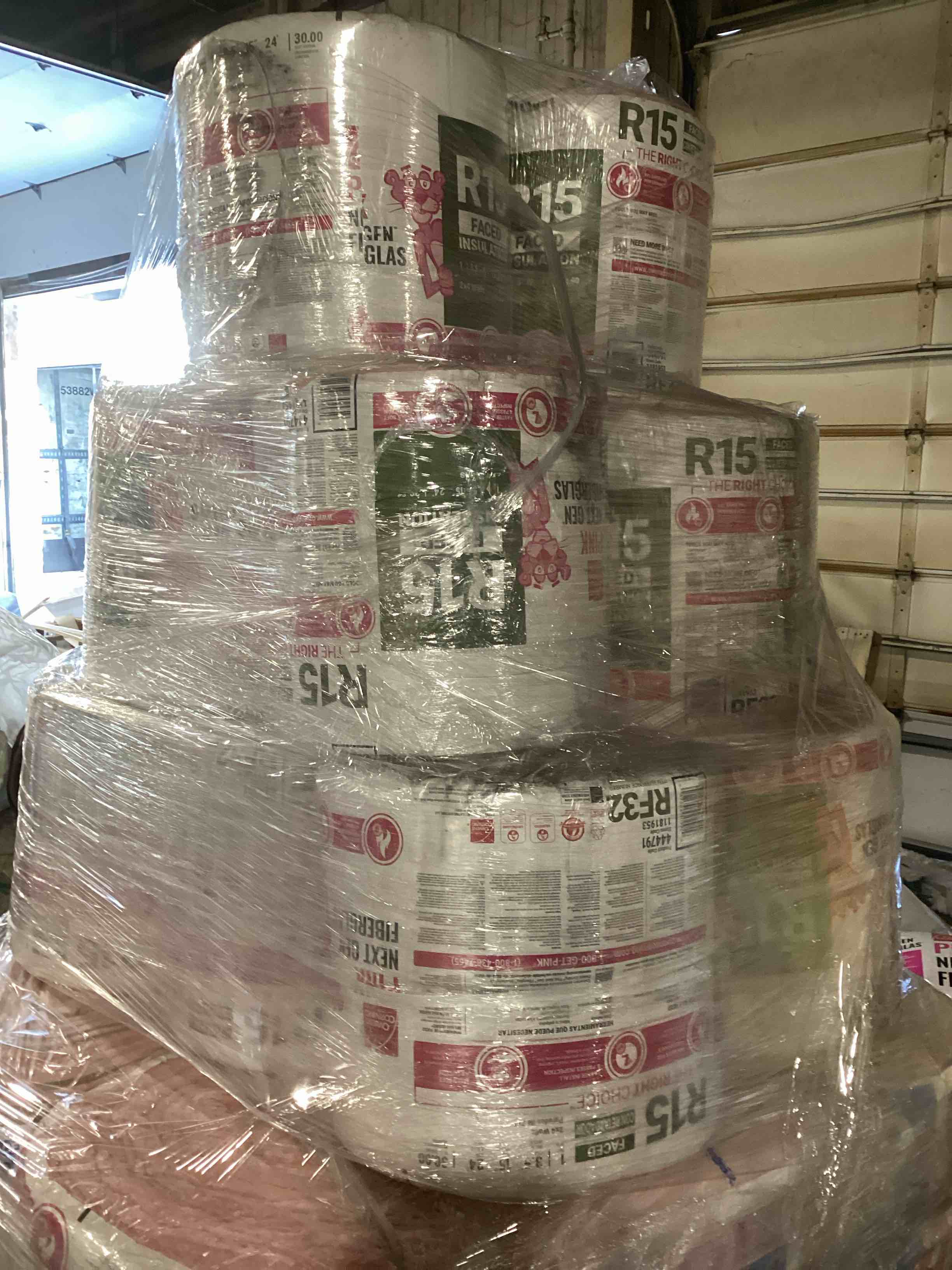 12 Bags of Owen’s Corning R-15 Pink Next Gen Fiberglass Faced Batt Insulation, 3.5in x 15in x 24ft, 1 Piece Per Bag And 30.00 Sq.Ft. Per Bag, Your Bid Per Bag
