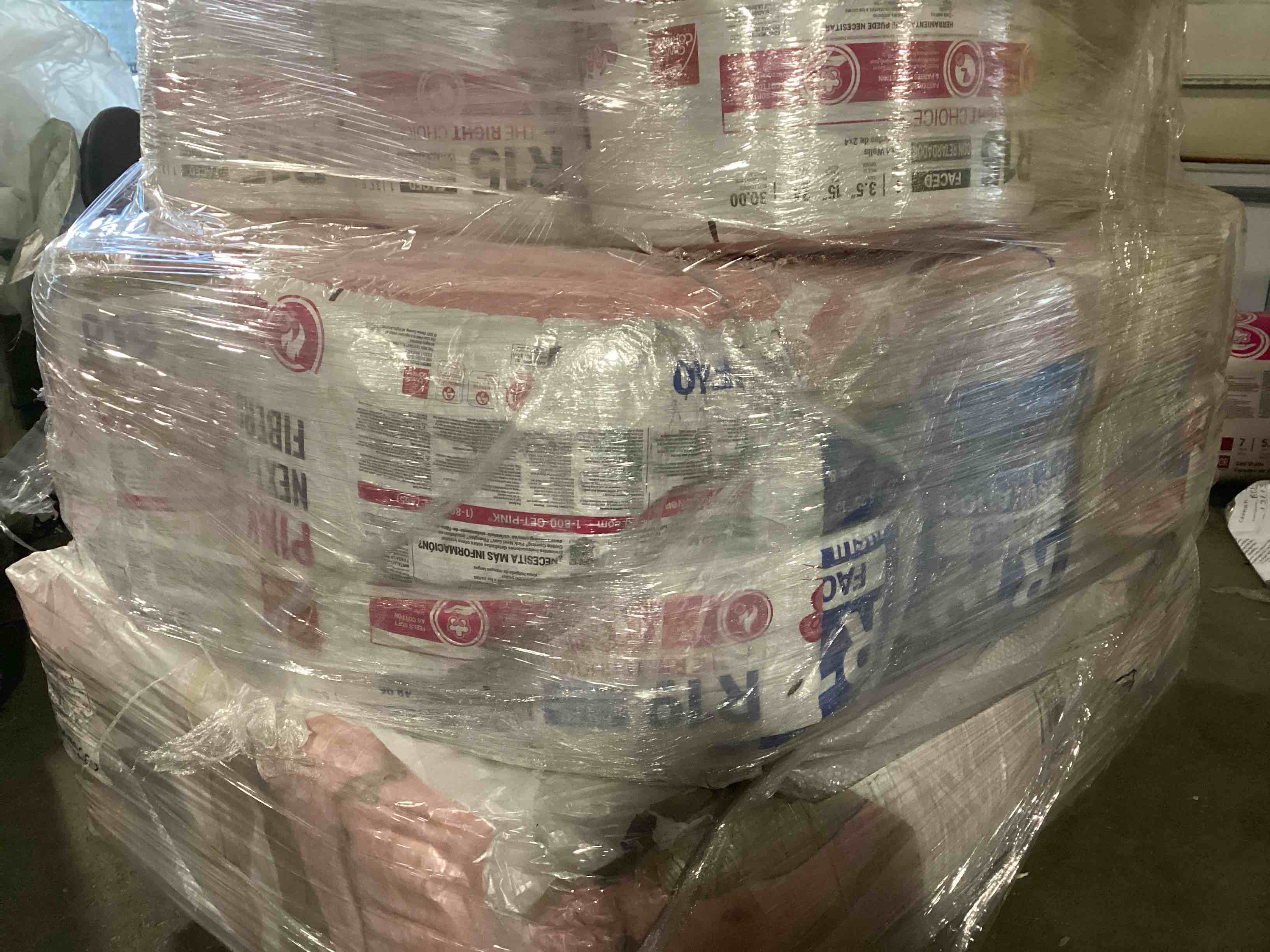 6 Bags of Owen’s Corning R-19 Pink Next Gen Fiberglass Faced Batt Insulation, 6.25in x 15in x 39ft 2in, 1 Piece Per Bag And 46.96 Sq.Ft. Per Bag, Your Bid Per Bag