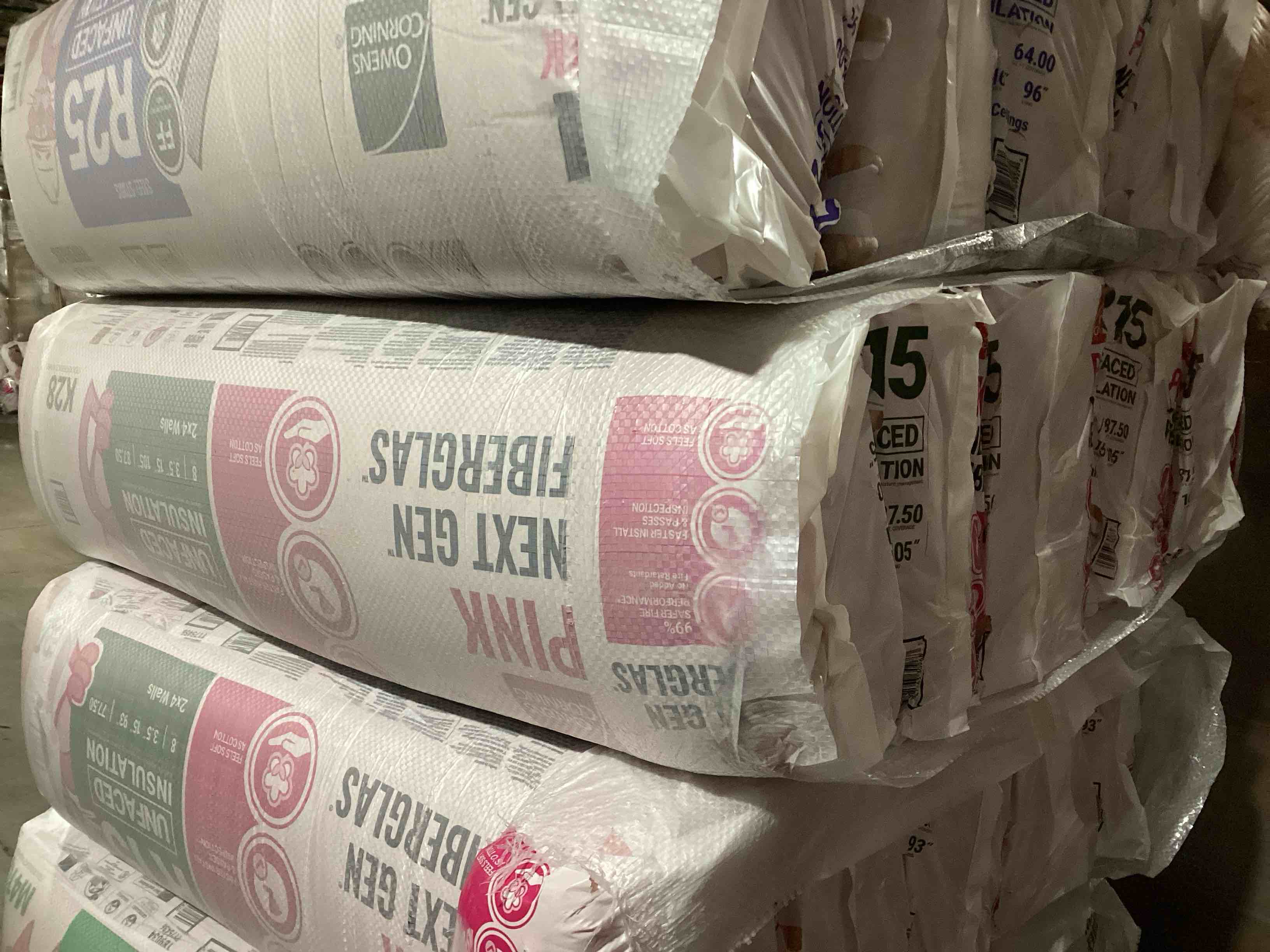 5 Bags of Owen’s Corning R-15 Pink Next Gen Fiberglass Unfaced Batt Insulation, 3.5in x 15in x 105in, 8 Pieces Per Bag And 87.50 Sq.Ft. Per Bag, Your Bid Per Bag