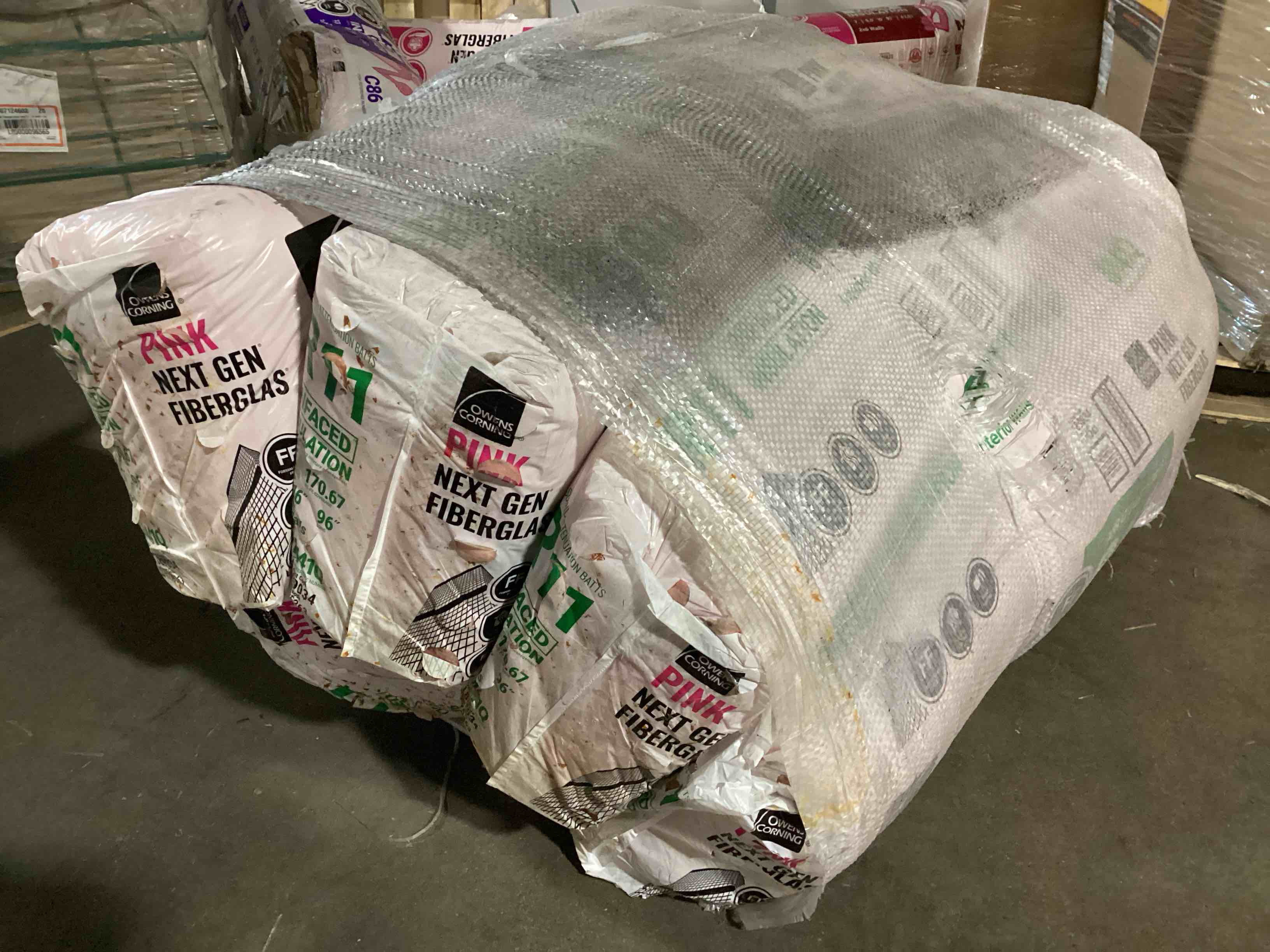 5 Bags of Owen’s Corning R-11 Pink Next Gen Fiberglass Unfaced Batt Insulation, 3.5in x 16in x 96in, 16 Pieces Per Bag And 170.67 Sq.Ft. Per Bag, Your Bid Per Bag