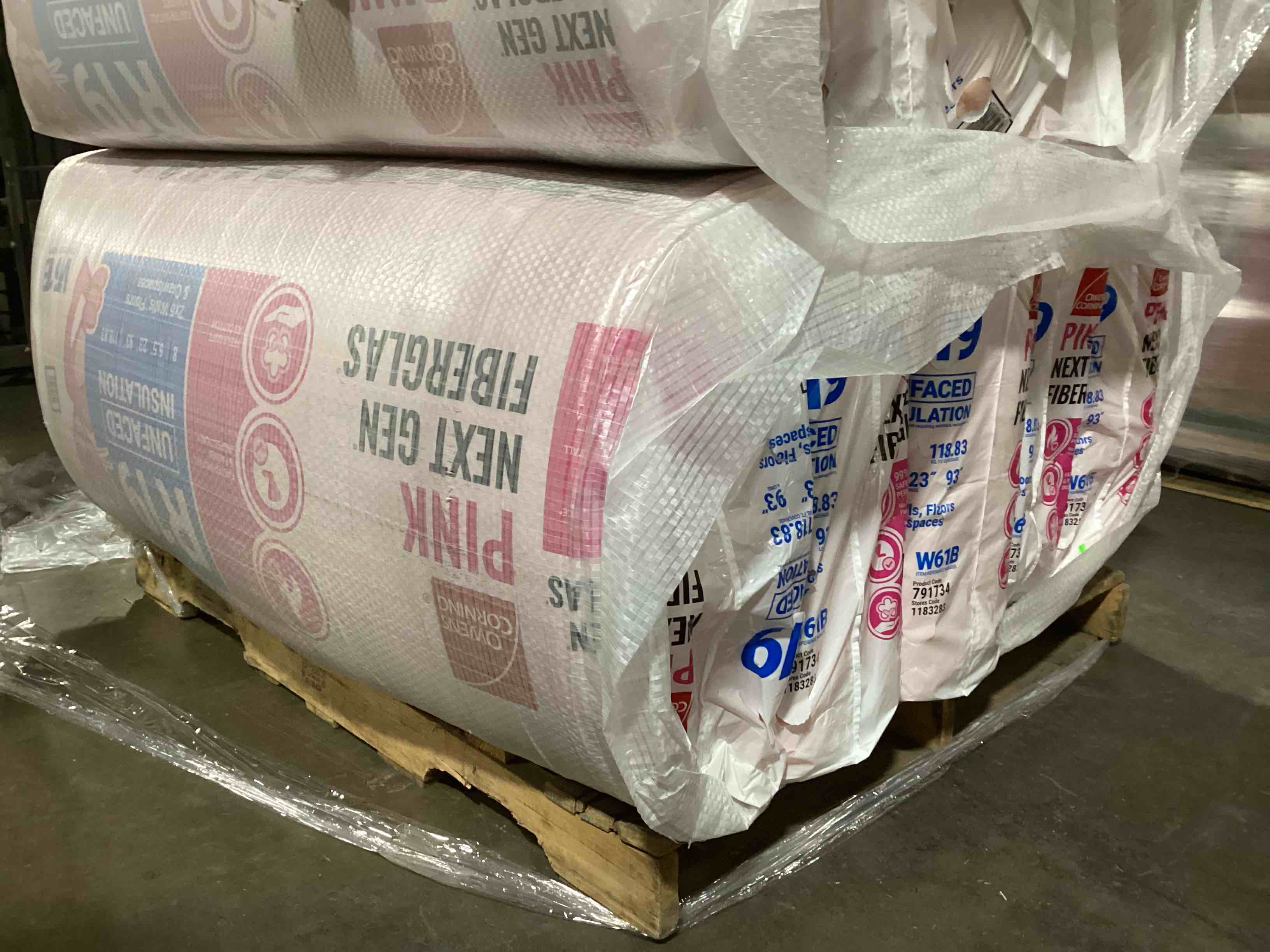 5 Bags of Owen’s Corning R-19 Pink Next Gen Fiberglass Unfaced Batt Insulation, 6.5in x 23in x 93in, 8 Pieces Per Bag And 118.83 Sq.Ft. Per Bag, Your Bid Per Bag