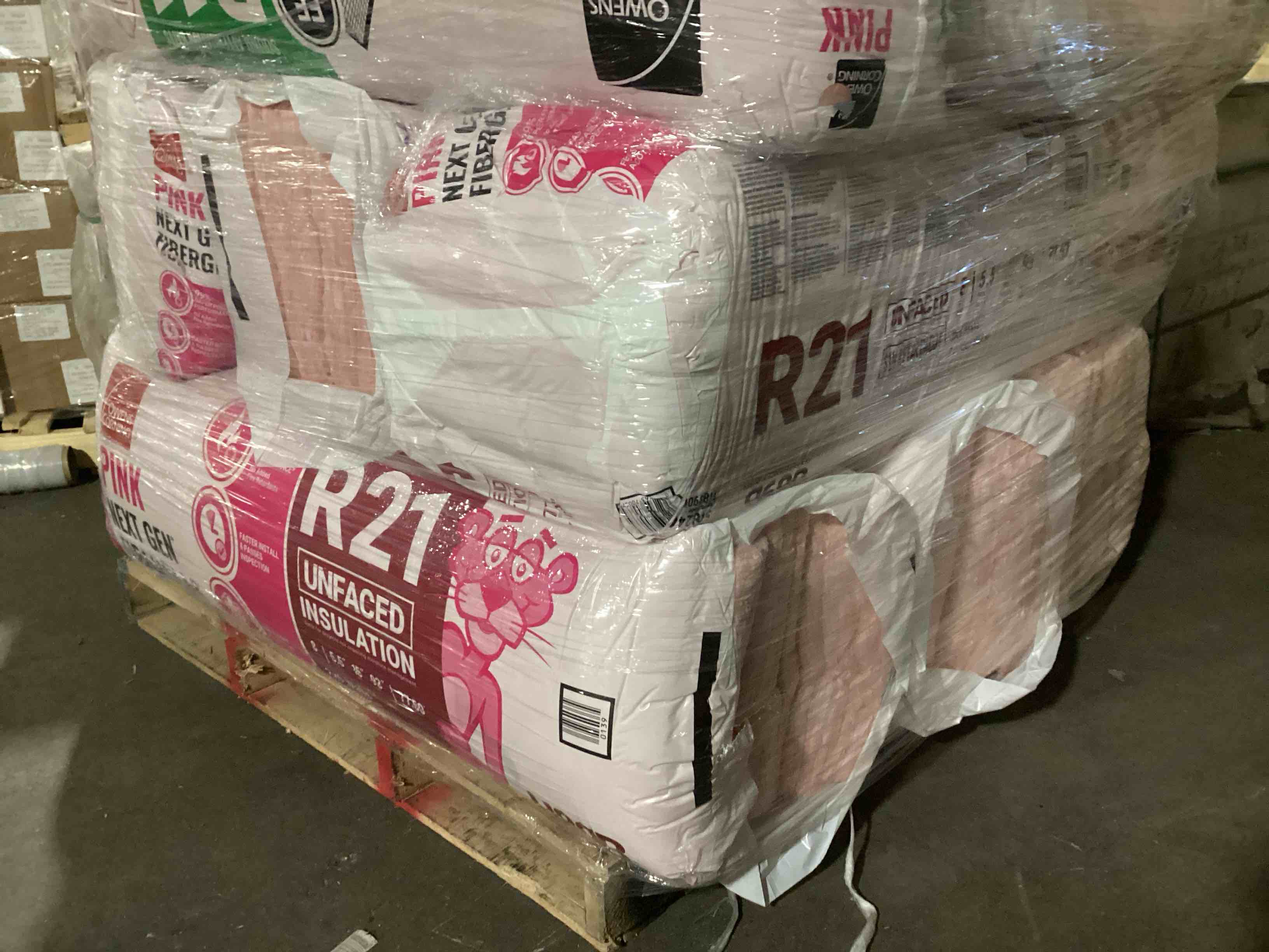 6 Bags of Owen’s Corning R-21 Pink Next Gen Fiberglass Unfaced Batt Insulation, 5.5in x 15in x 93in, 8 Pieces Per Bag And 77.50 Sq.Ft. Per Bag, Your Bid Per Bag