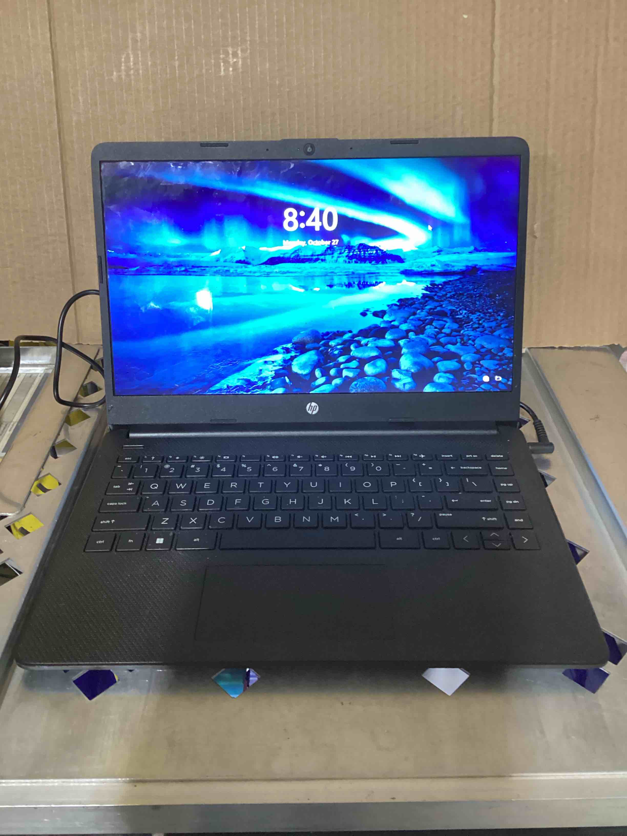 Condition photo showing Good Condition for HP Laptop With Charger 14-dq0020nr 14", Windows 11 Home in S mode,  Intel® Celeron®, 4GB RAM, 64GB eMMC, HD, Jet black (Laptop Will Need Unlocked)