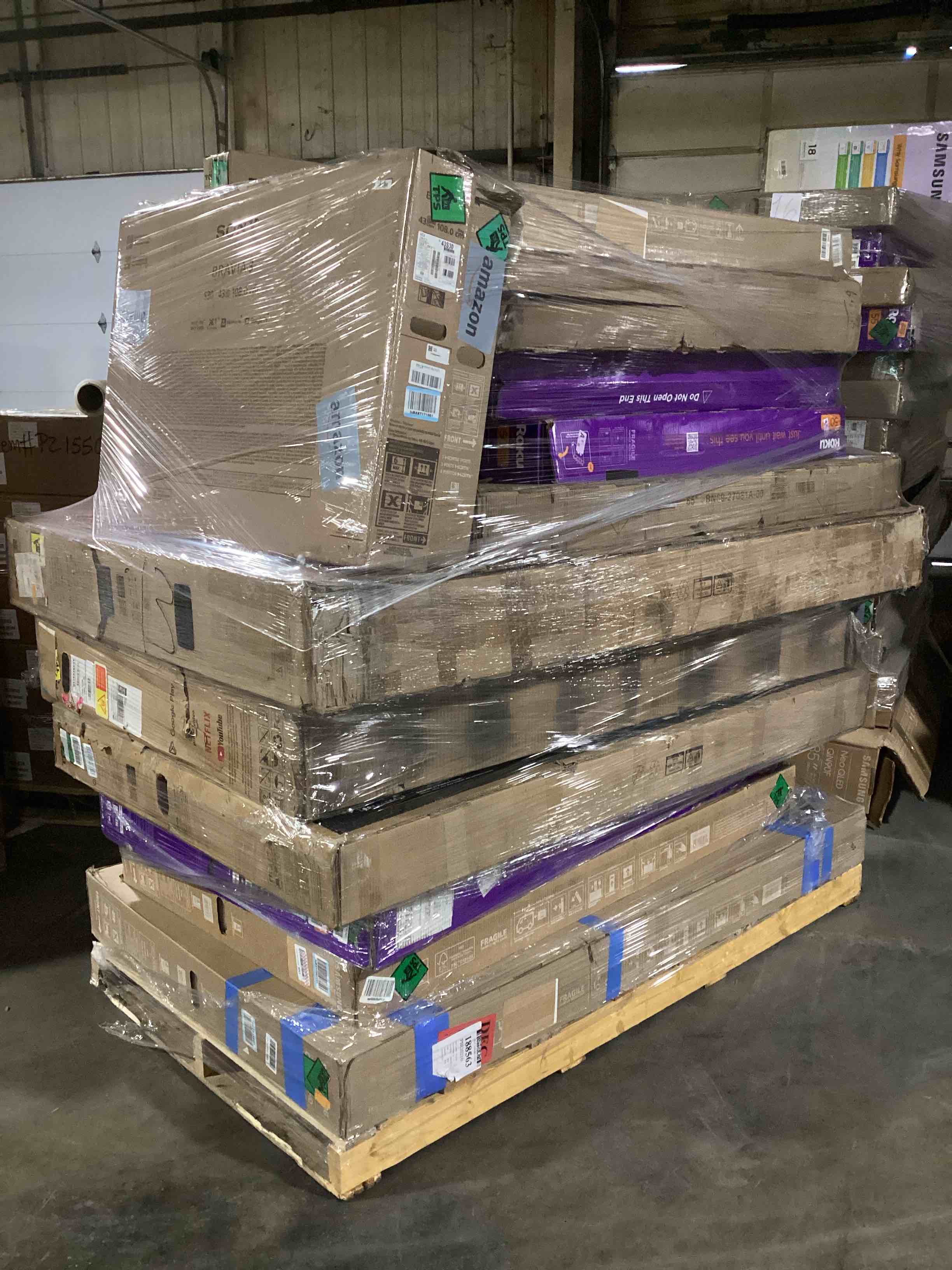 14 tvs, most 55 inches or larger. brands like lg, samsung, roku and vizio for parts or repair, your bid per tv.