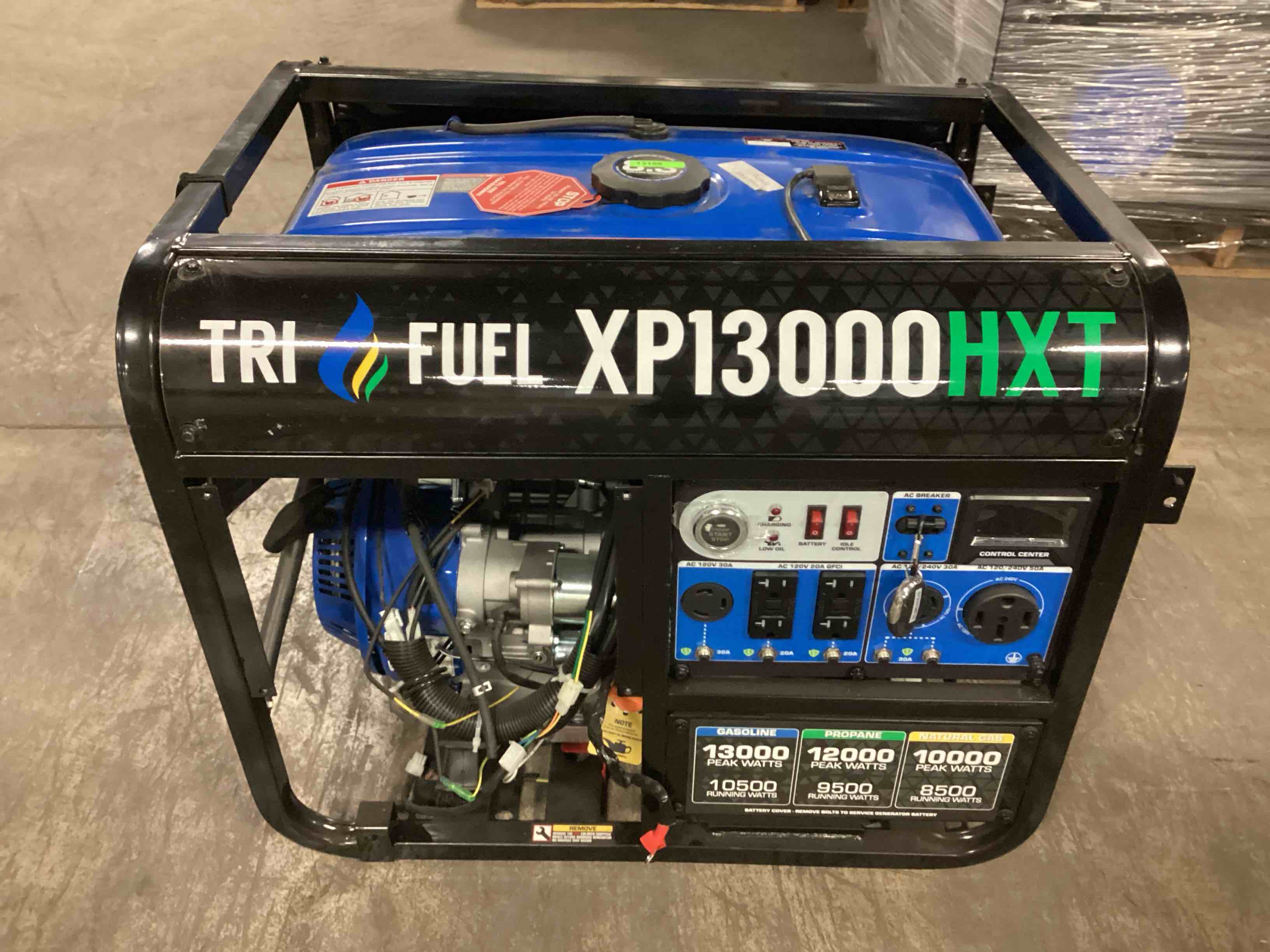 DuroMax XP13000HXT 13,000 Watt Electric Start Tri-Fuel Portable Generator With CO Alert