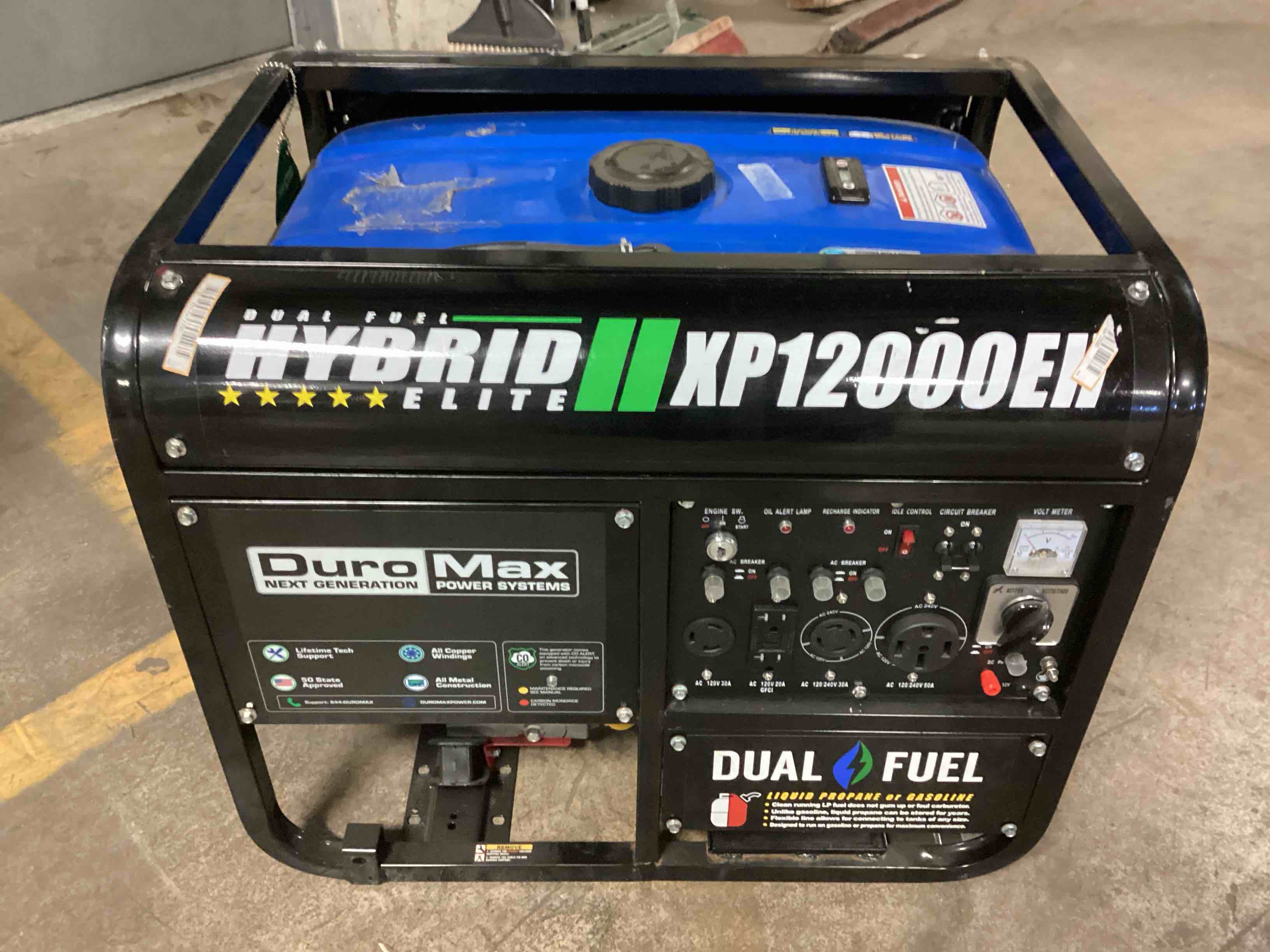 duromax 12,000 watt dual fuel portable generator