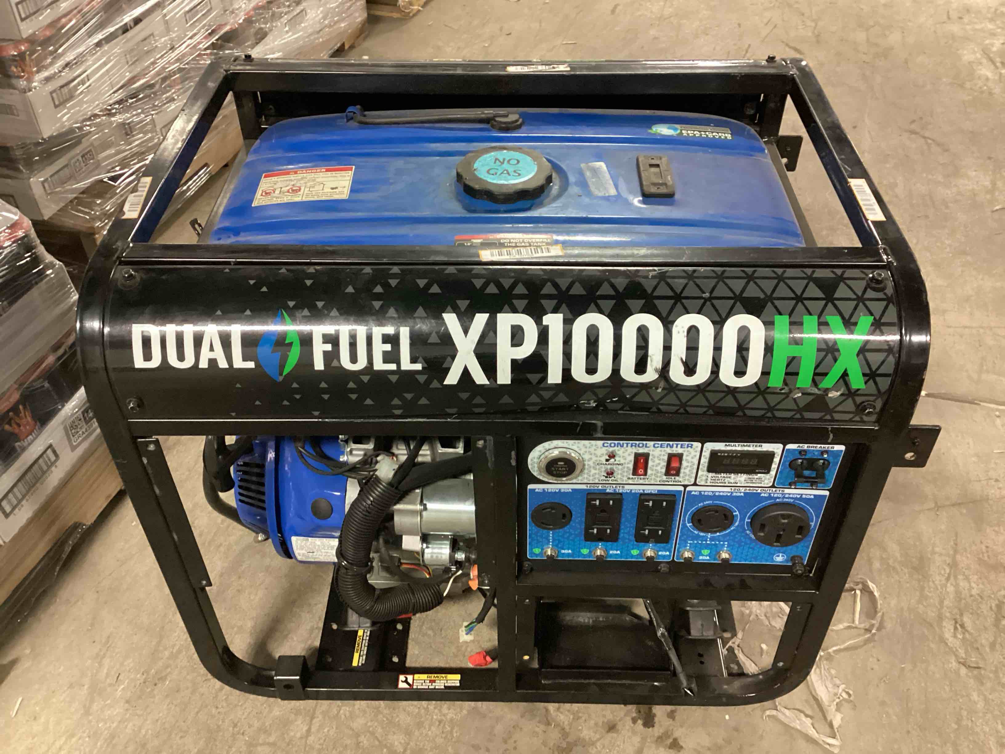 DuroMax 10000/8000-Watt Dual Fuel Electric Start Gasoline/Propane Portable Home Power Back Up Generator with CO Alert Shutdown