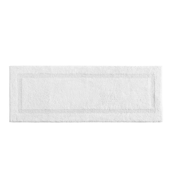 Nautica - Runner Rug, Soft & Absorbent Tufted Cotton Bath Rug with Skid-Resistant Backing, Oeko-Tex Certified (Peniston White, 60" x 22")