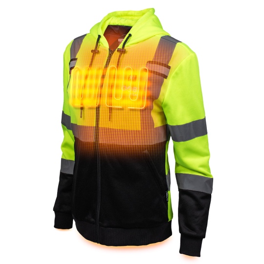 Beam Womens Heated Hoodie, Hi-Vis Yellow
