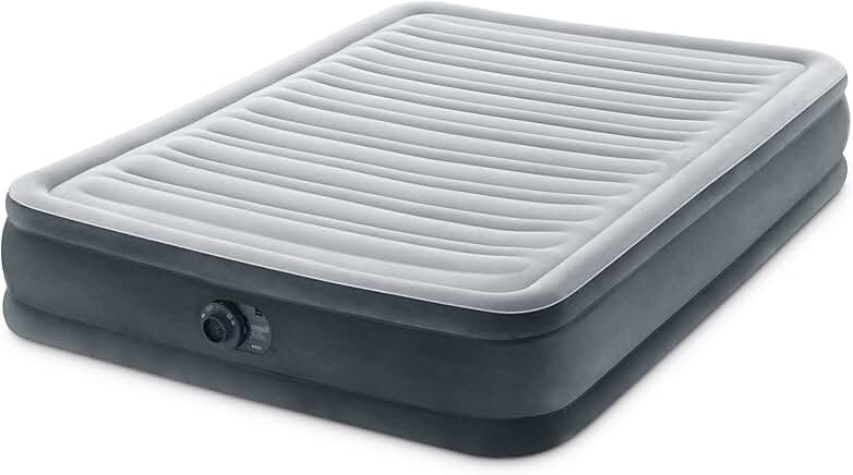 Intex Comfort Deluxe Dura-Beam Plush Airbed Mattress with Built-In Pump  Twin