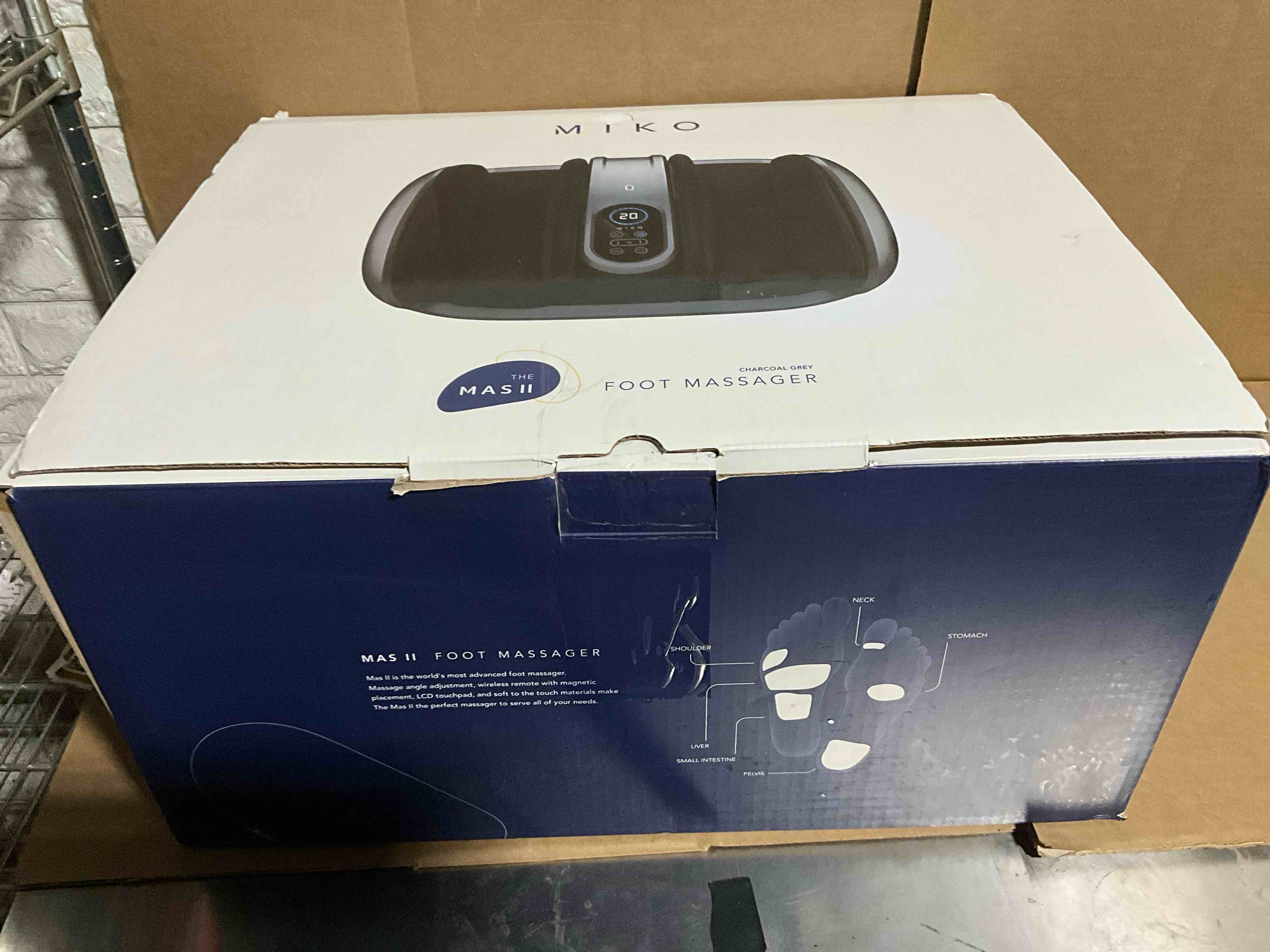 MIKO Shiatsu Foot Massager for Circulation & Pain Relief - Deep Tissue Kneading, Heat Therapy for Plantar Fasciitis, Neuropathy, Diabetics - Fits Up to Size 15 - Charcoal