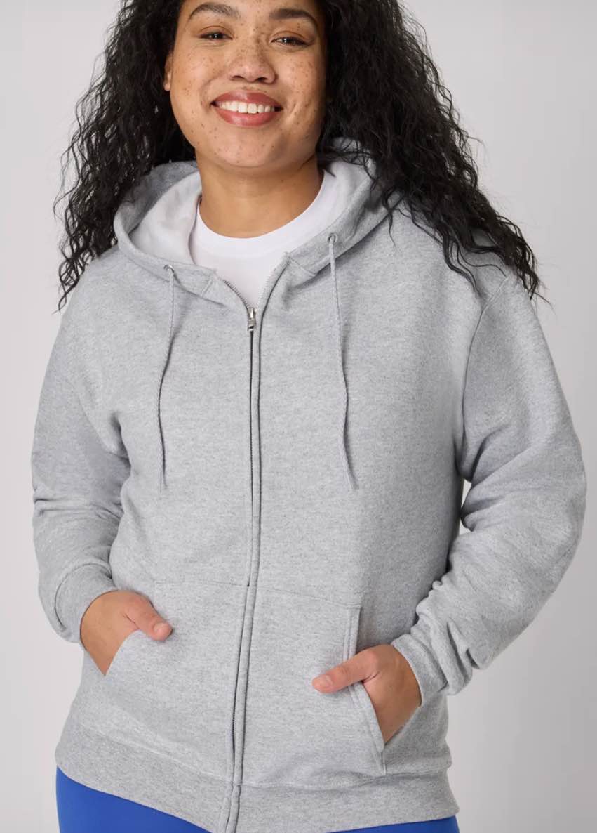 Hanes EcoSmart Unisex Full-Zip Fleece Hoodie, Size M