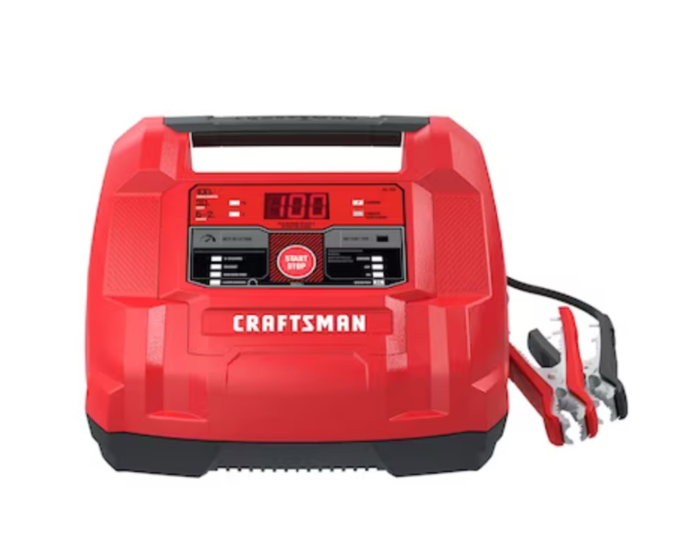 CRAFTSMAN Fully Automatic 6-in-1 Automotive Battery Charger and Maintainer with 100A Engine Start and Built-in Battery, Alternator Tester, and Desulfator CMXCESM253, 6 Volt and 12 Volt