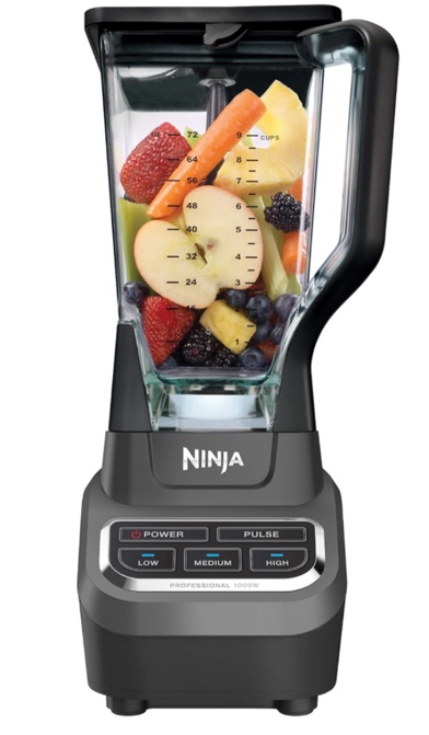 Ninja BL610 Professional 72 Oz Countertop 1000-Watt Base and Total Crushing Technology for-Smoothies, Ice and Frozen Fruit, Black, Blender + Pitcher