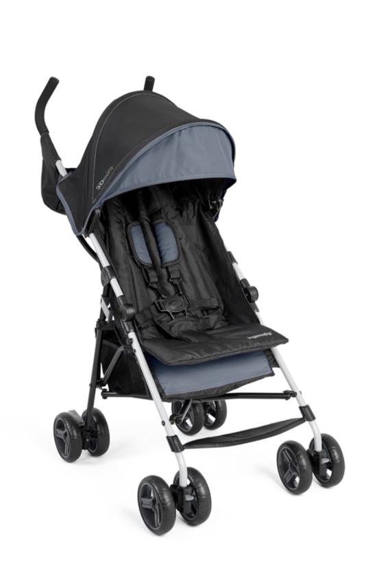 Summer by Ingenuity 3D Mini Convenience Stroller – Lightweight Stroller with Compact Fold, Multi-Position Recline, Canopy with Pop Out Sun Visor – Umbrella Stroller for Travel and More, Slate Grey