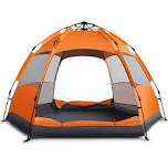 Glarewheel pop up 4 person tent, orange 