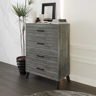 chaletposh dark grey 4 -drawer 29.53-in standard chest