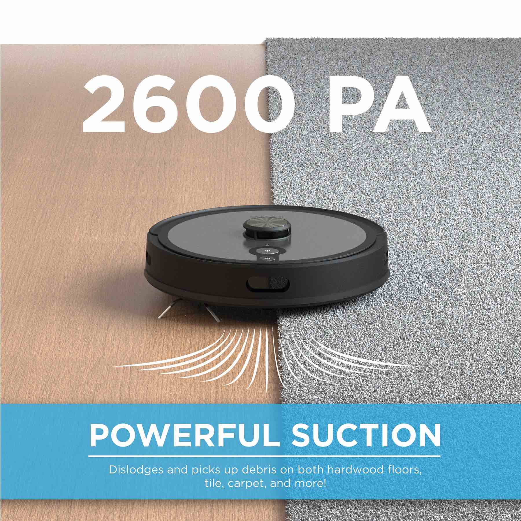 ihome autovac nova s2 robot vacuum and mop with lidar mapping  customized cleaning  150 min runtime  2700pa suction  app + remote control  new