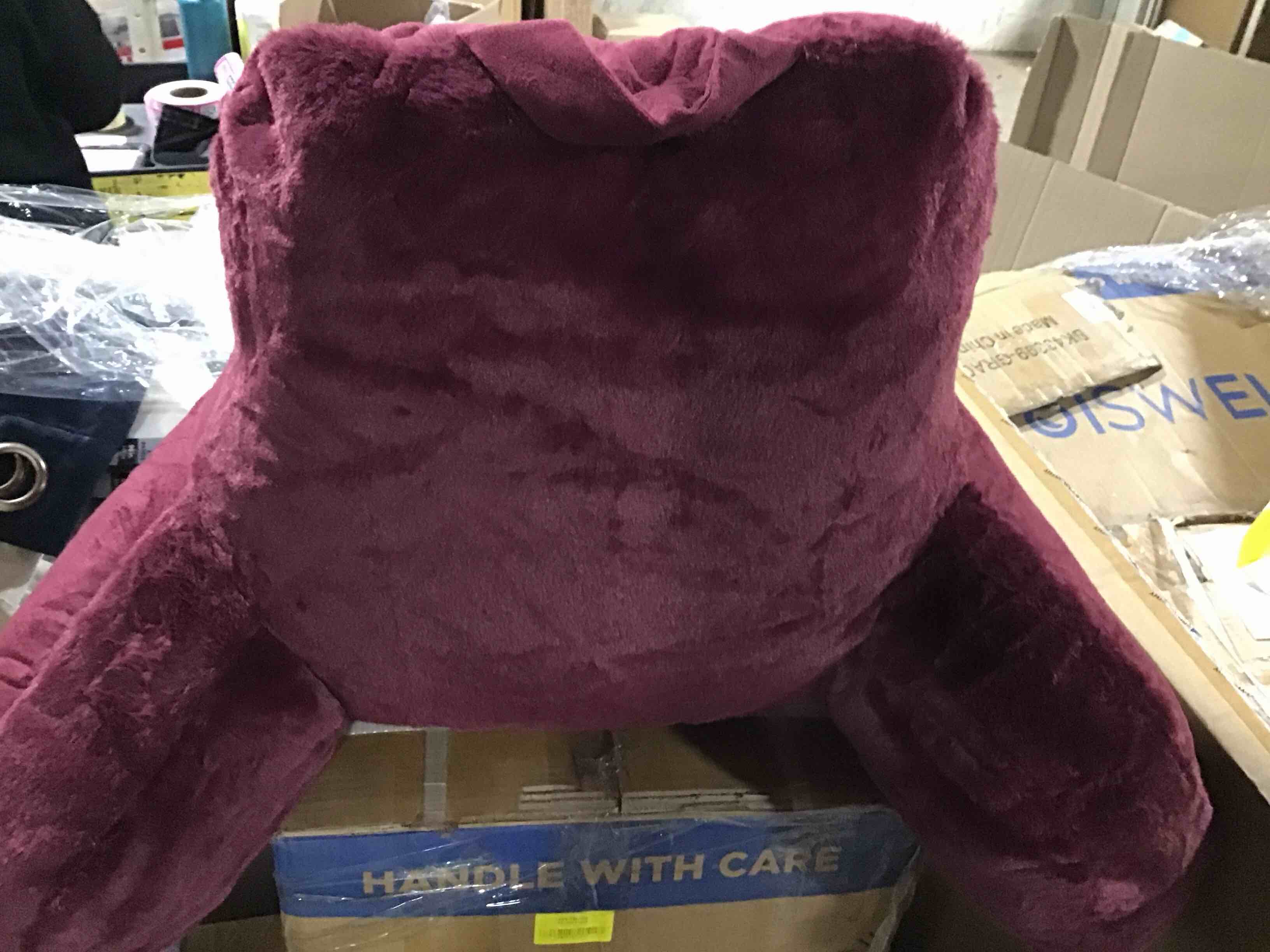 Condition photo showing Good Condition for Faux Fur Support Pillow Burgundy - Room Essentials™