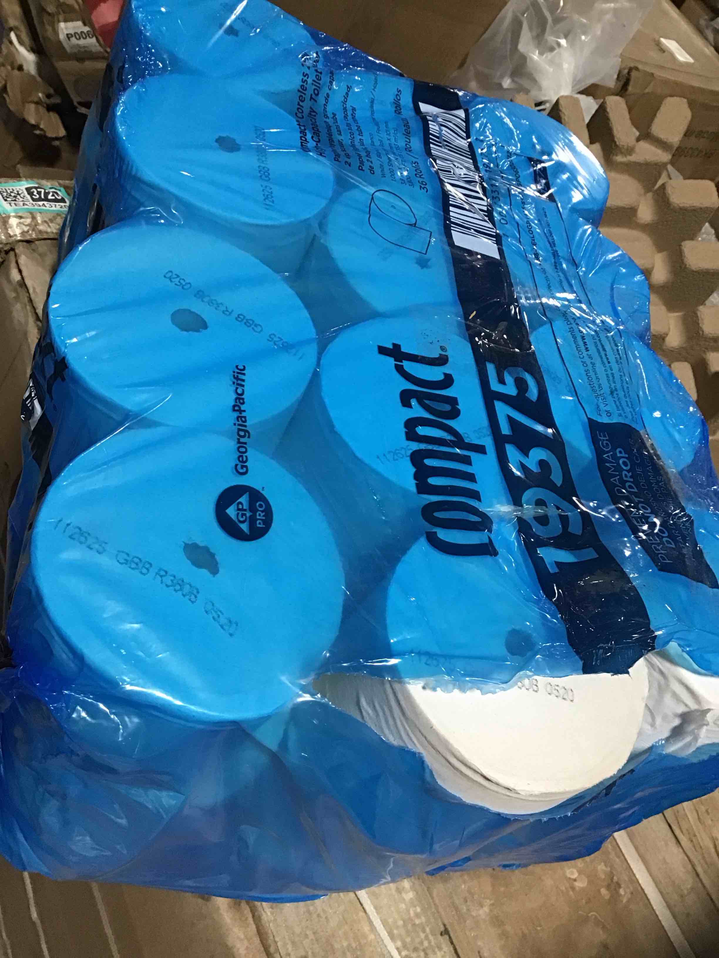 Condition photo showing Good Condition for Georgia Pacific Compact Toilet Tissue: 36 Count White 4 x 4.5 Coreless Roll