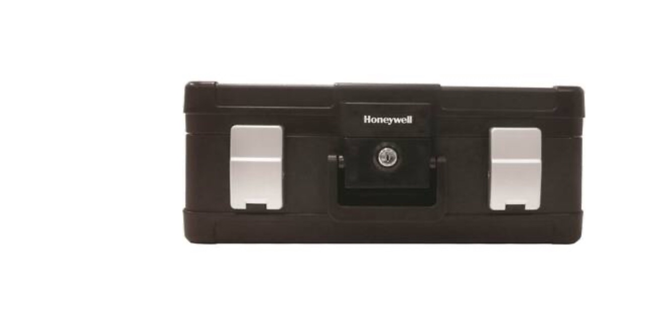 Honeywell - 0.39 Cu. Ft. Fire- and Water-Proof Hanging File Chest with Key Lock - Black