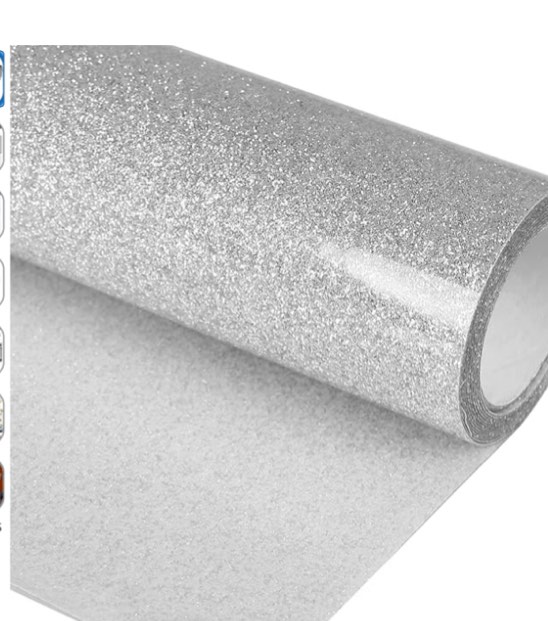 torc silver glitter htv heat transfer vinyl roll 12 inch x 5 ft iron on vinyl for t shirts crafts
