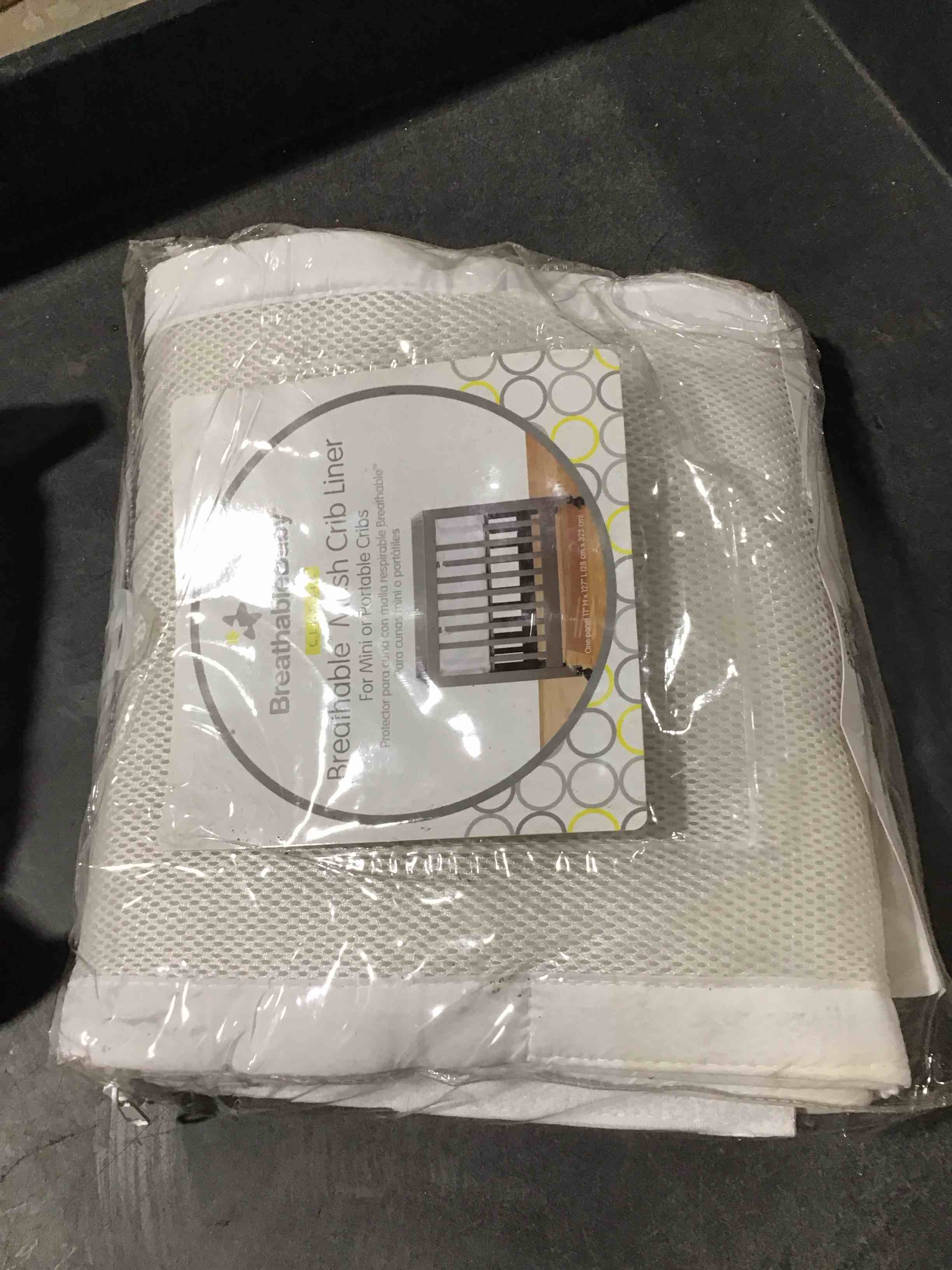 Condition photo showing Good Condition for Halo Mini Crib Breathable Mesh Liner for Mini Crib, Classic 3mm Mesh, White, Size 4M Covers 4 Sides FITS MINI Cribs with 38x24” Mattress ONLY