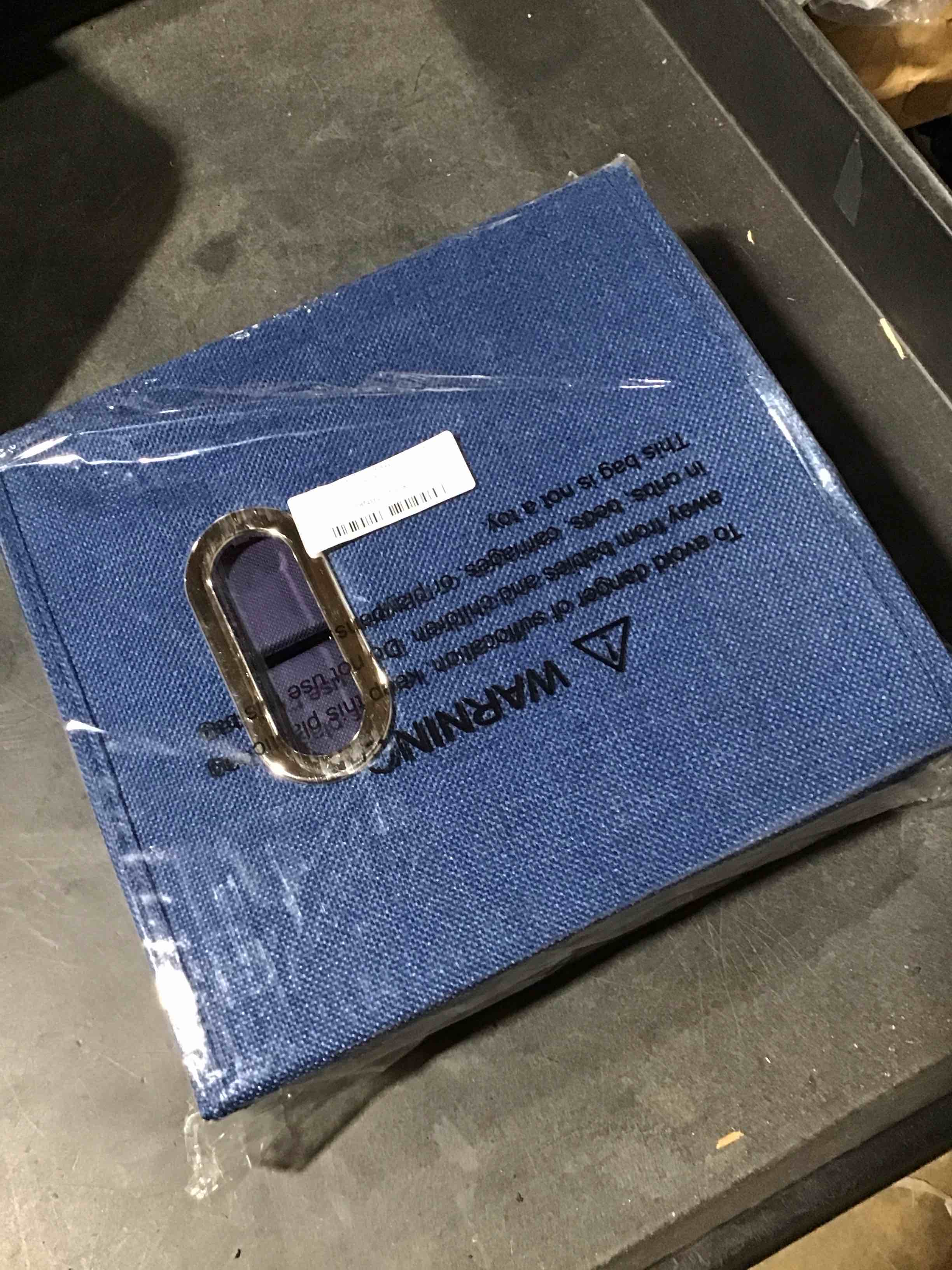 BALEINE Premium Foldable Cube Storage Bins, Collapsible Linen Fabric Cube Organizer with Aluminum Handles, 10.5" x 10.5" x11" Heavy Duty Cube Baskets, Blue 4 Pack