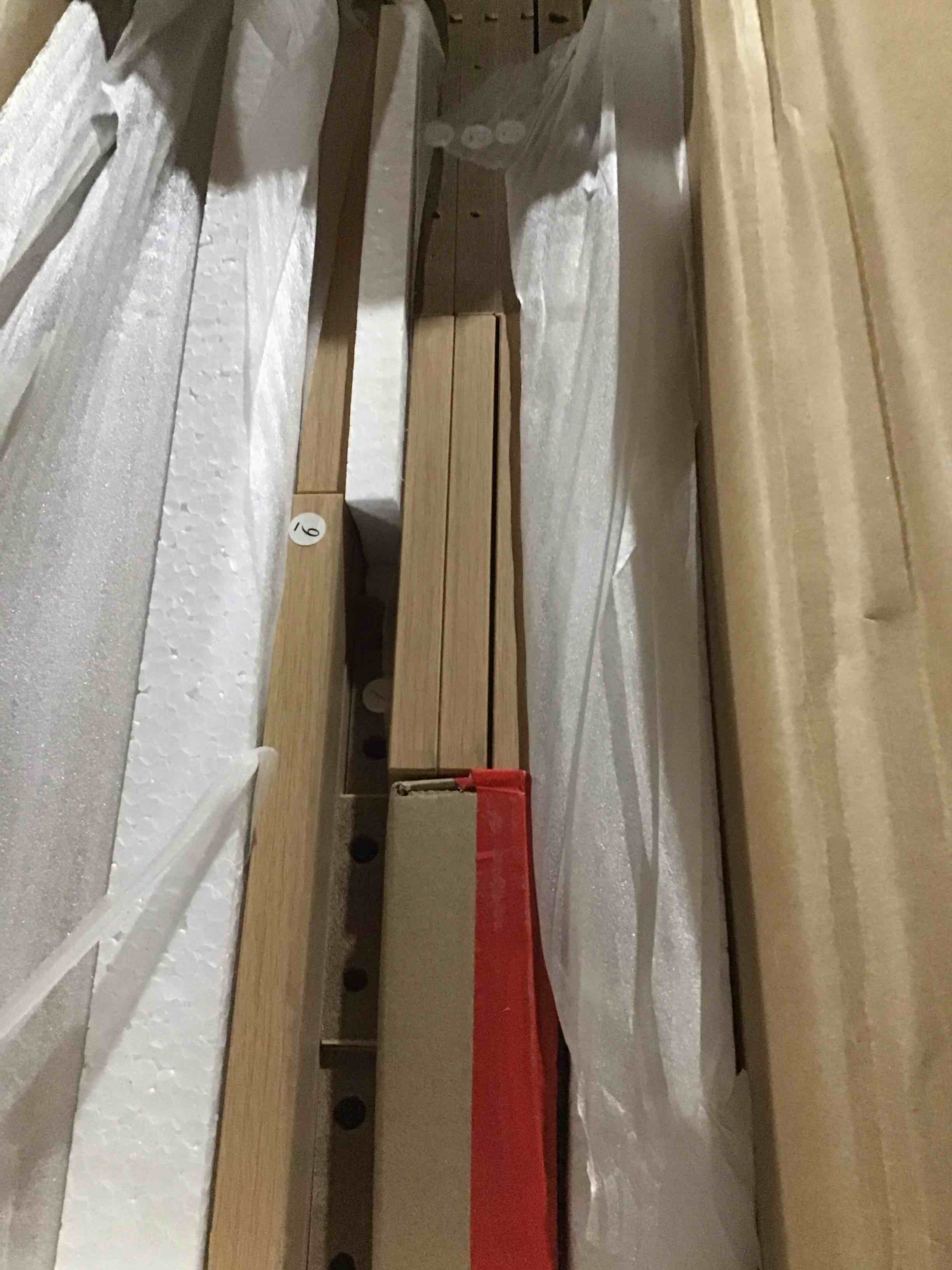 Condition photo showing Good Condition for ( incomplete) Fluted 9 Drawer Dresser,95 Inch Modern Chest of Drawers with Metal Handle,Wood Dresser Organizer for Bedroom,Living Room,Hallway,Natural Oak