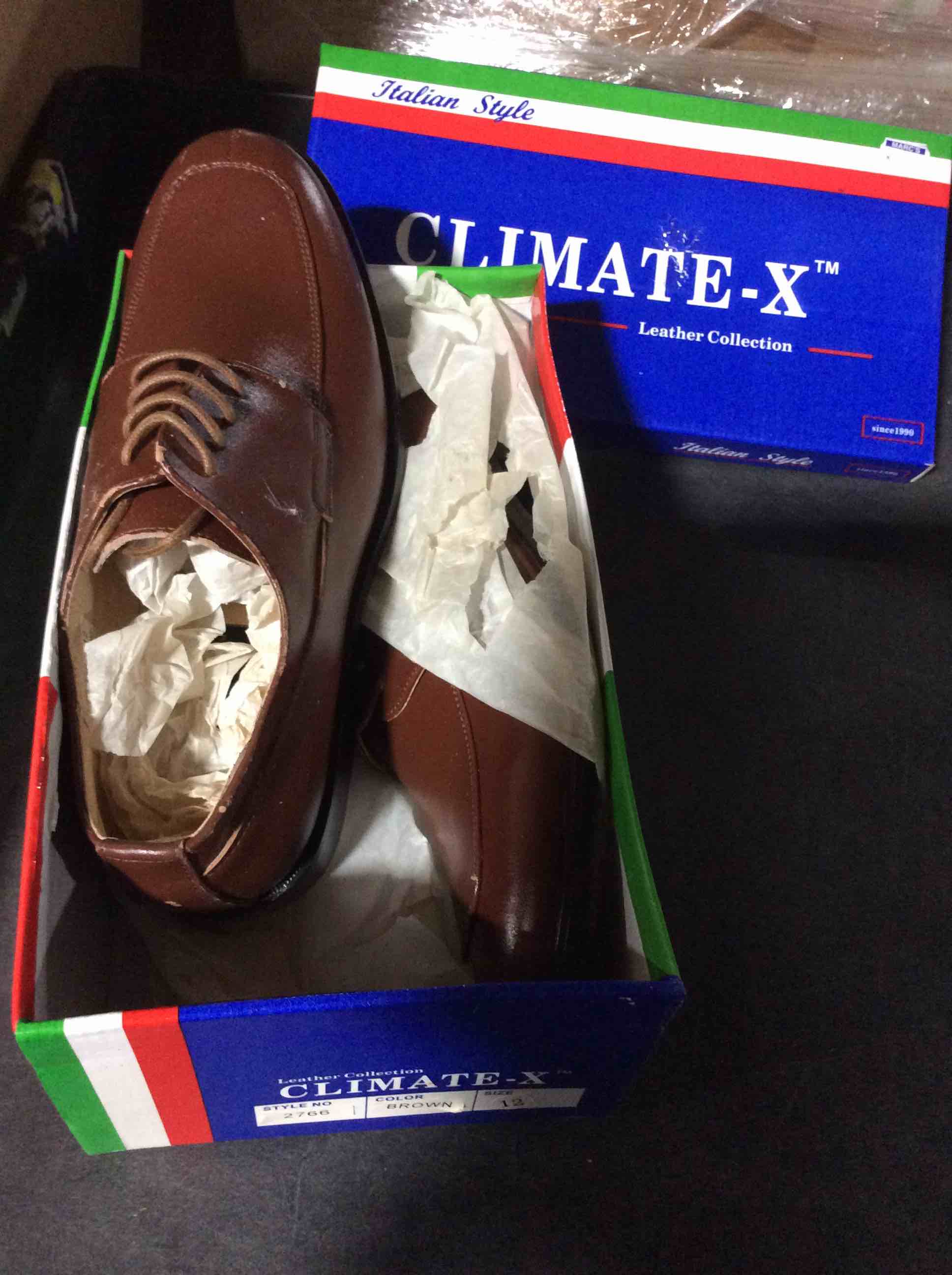 Condition photo showing Good Condition for CLIMATE–X leather collection A0295 BROWN SIZE 9.5