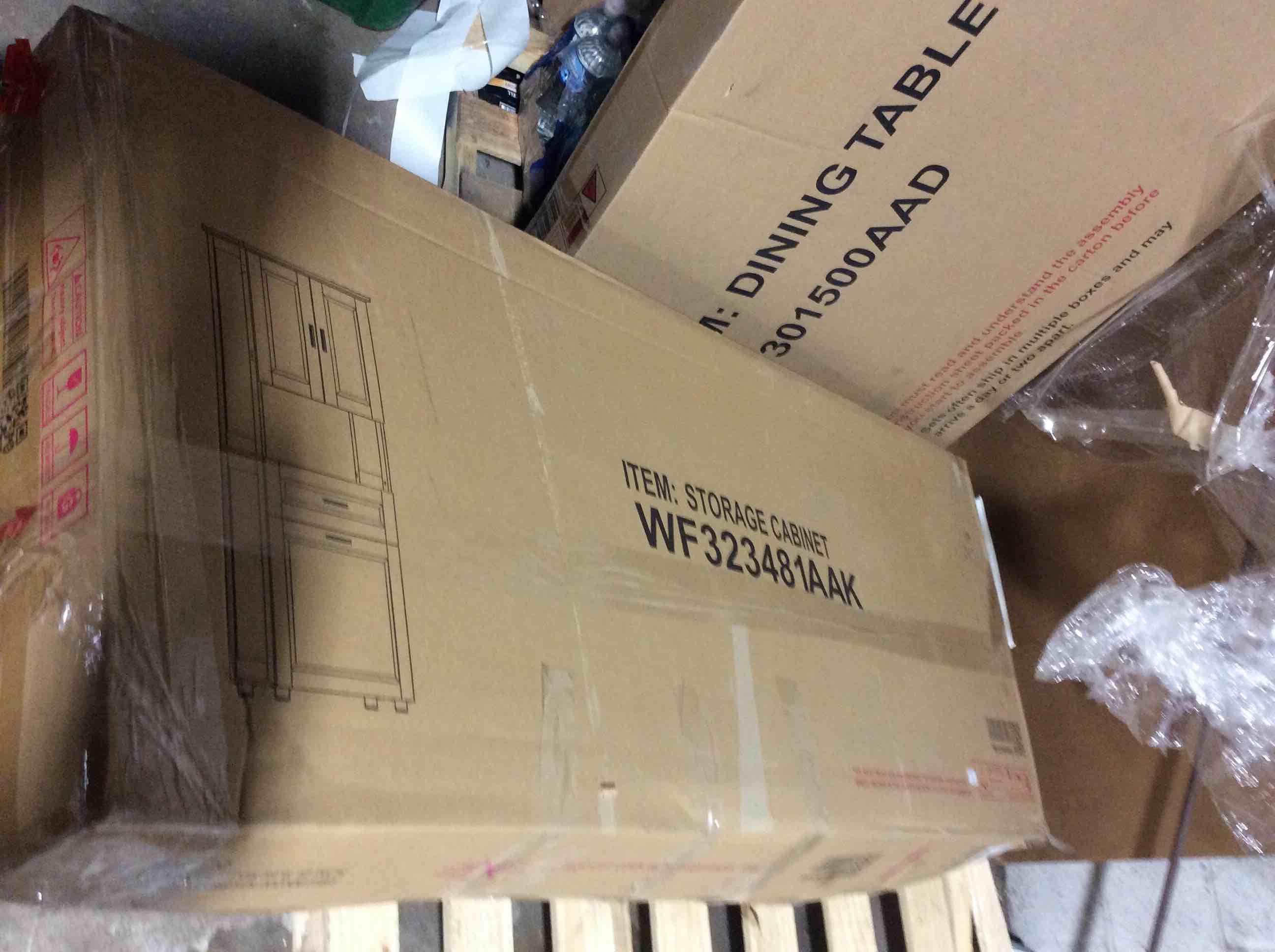 Condition photo showing Good Condition for White MDF Freestanding Linen Cabinet with Door Drawer Laundry Hamper